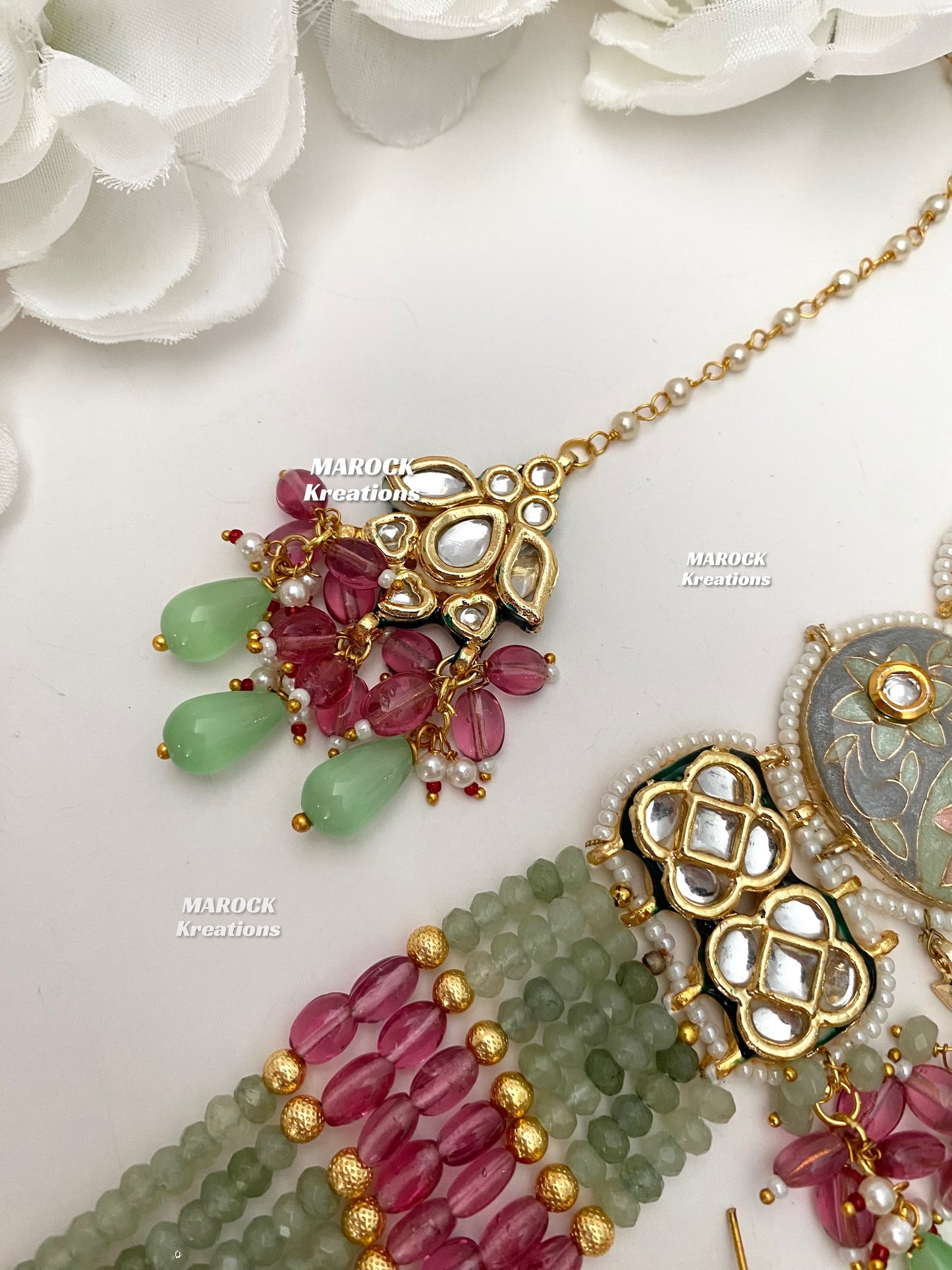 Brinda Premium Quality Kundan Meenakari Statement Choker set