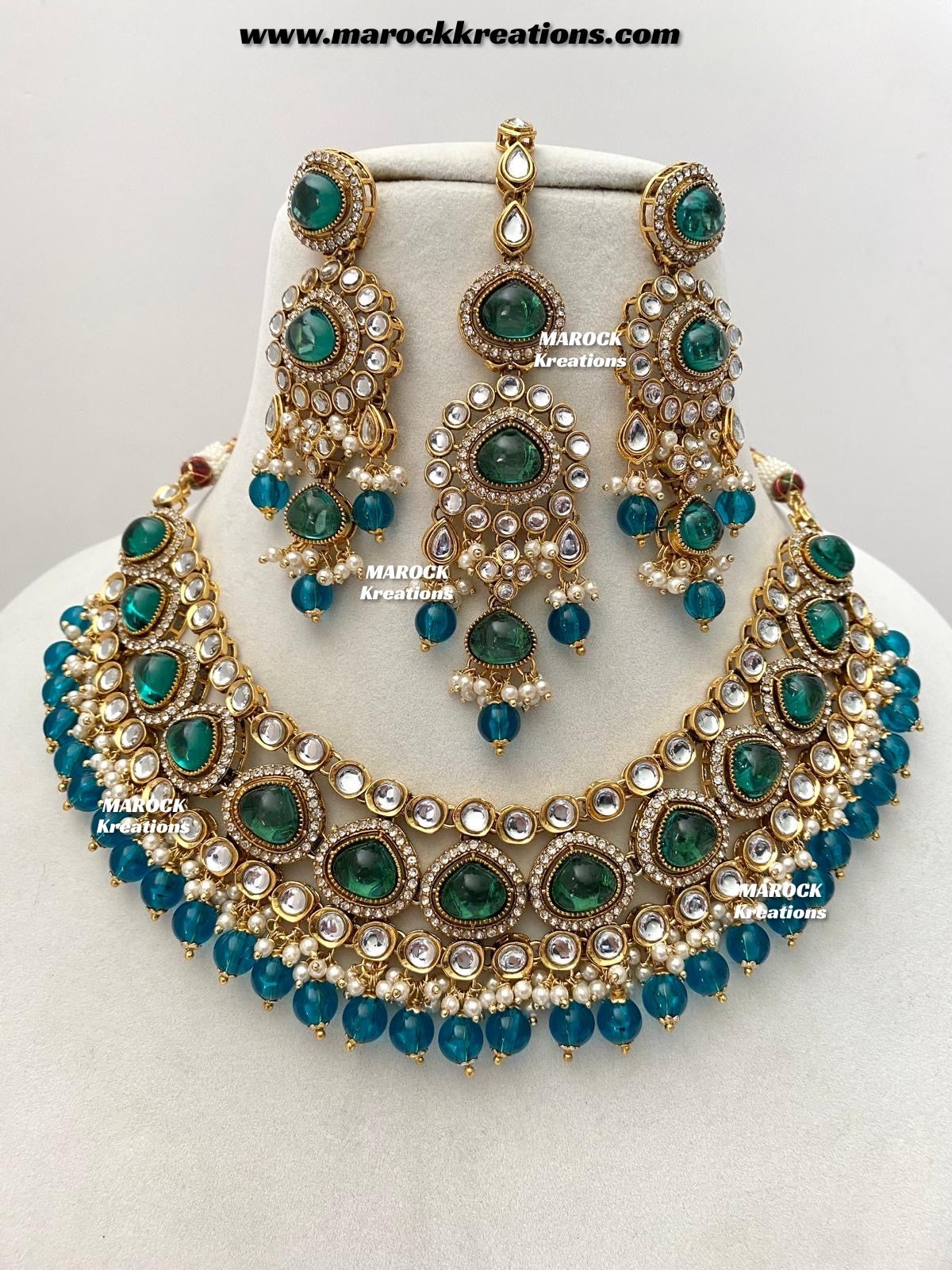 Harsha Premium Quality Kundan and Monalisa stone Statement Necklace set