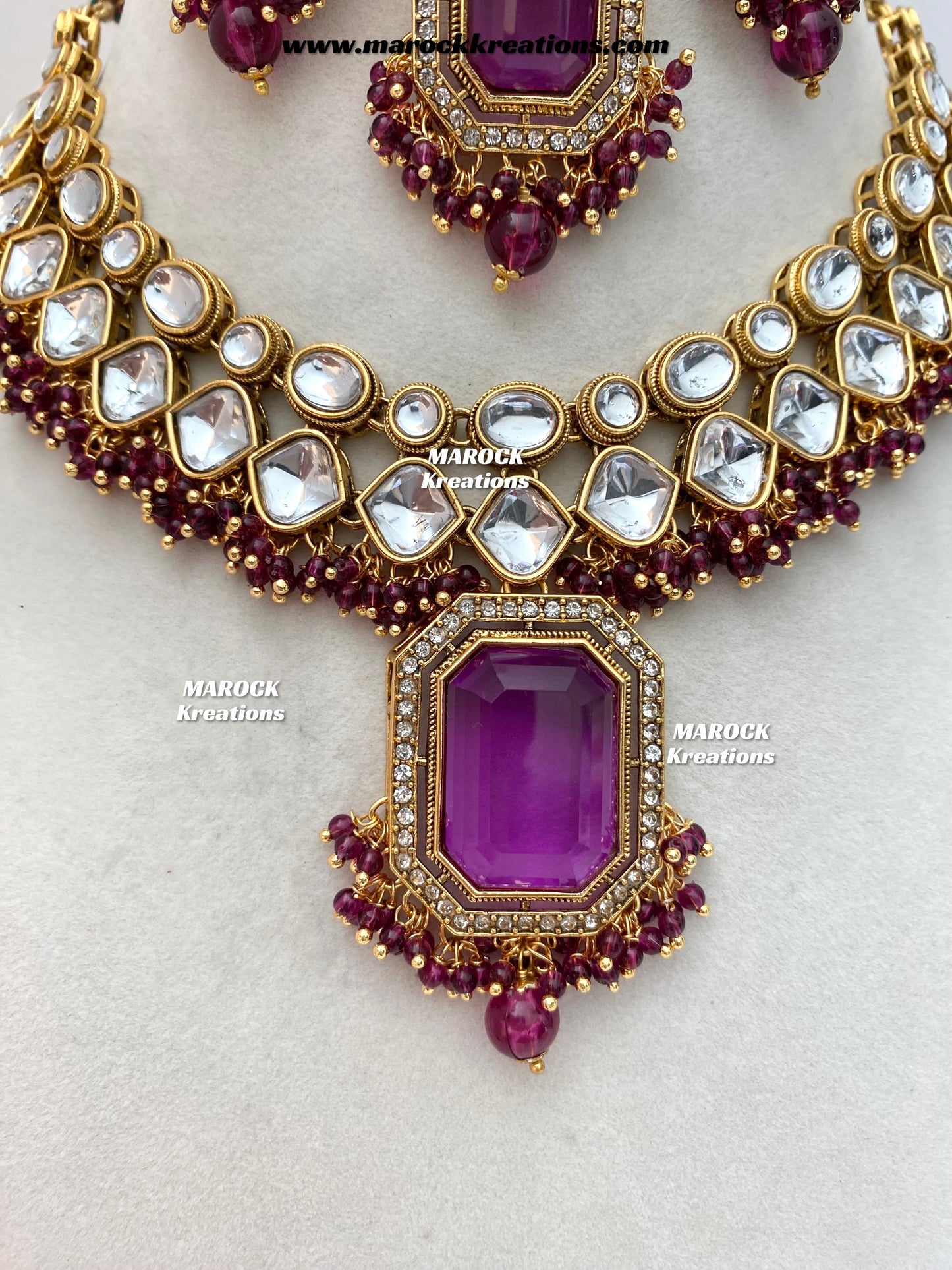 Shabnam Premium Quality Kundan Statement Necklace set