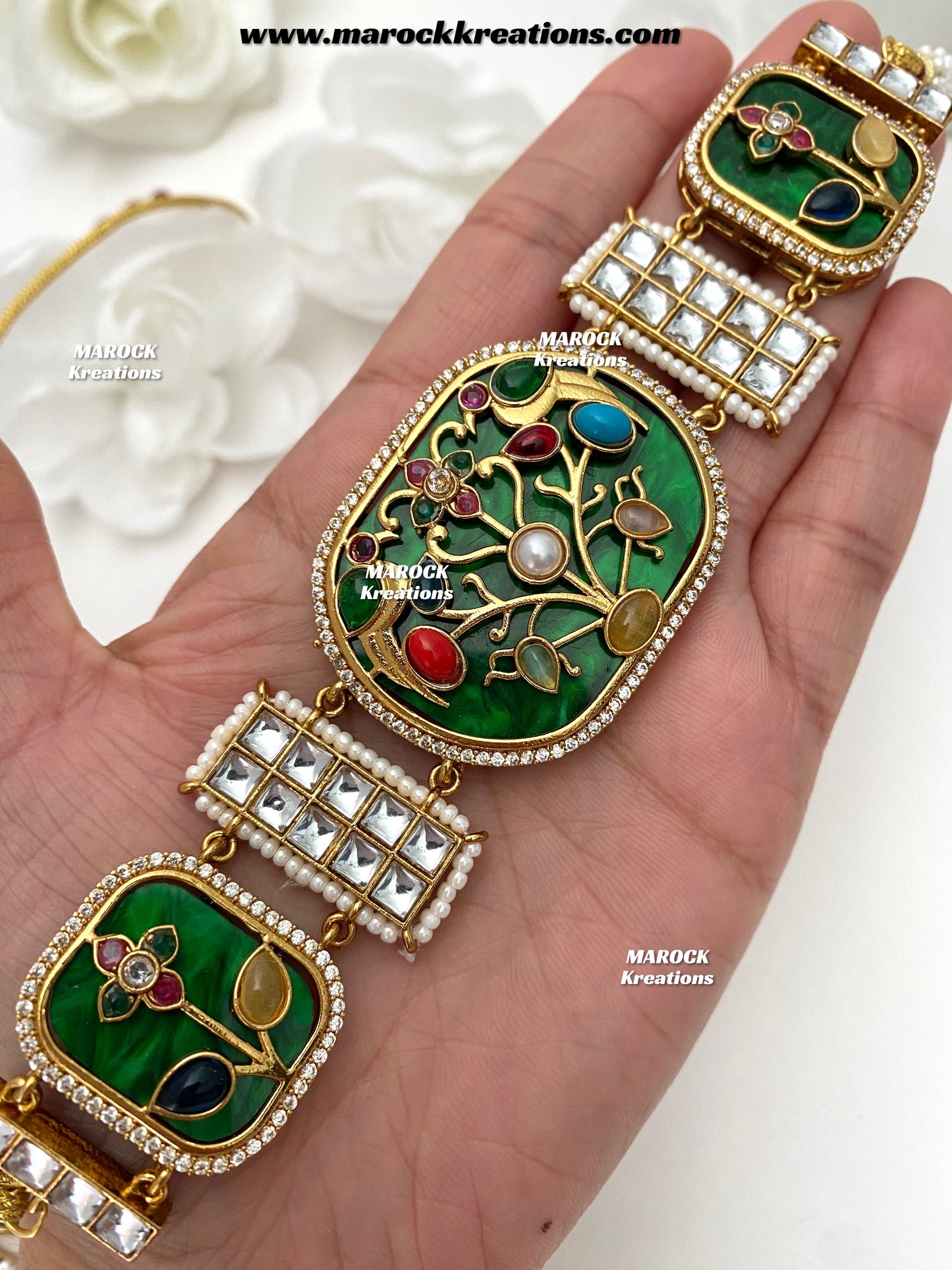 Swati Premium Quality sabyasachi inspired Statement kundan choker set