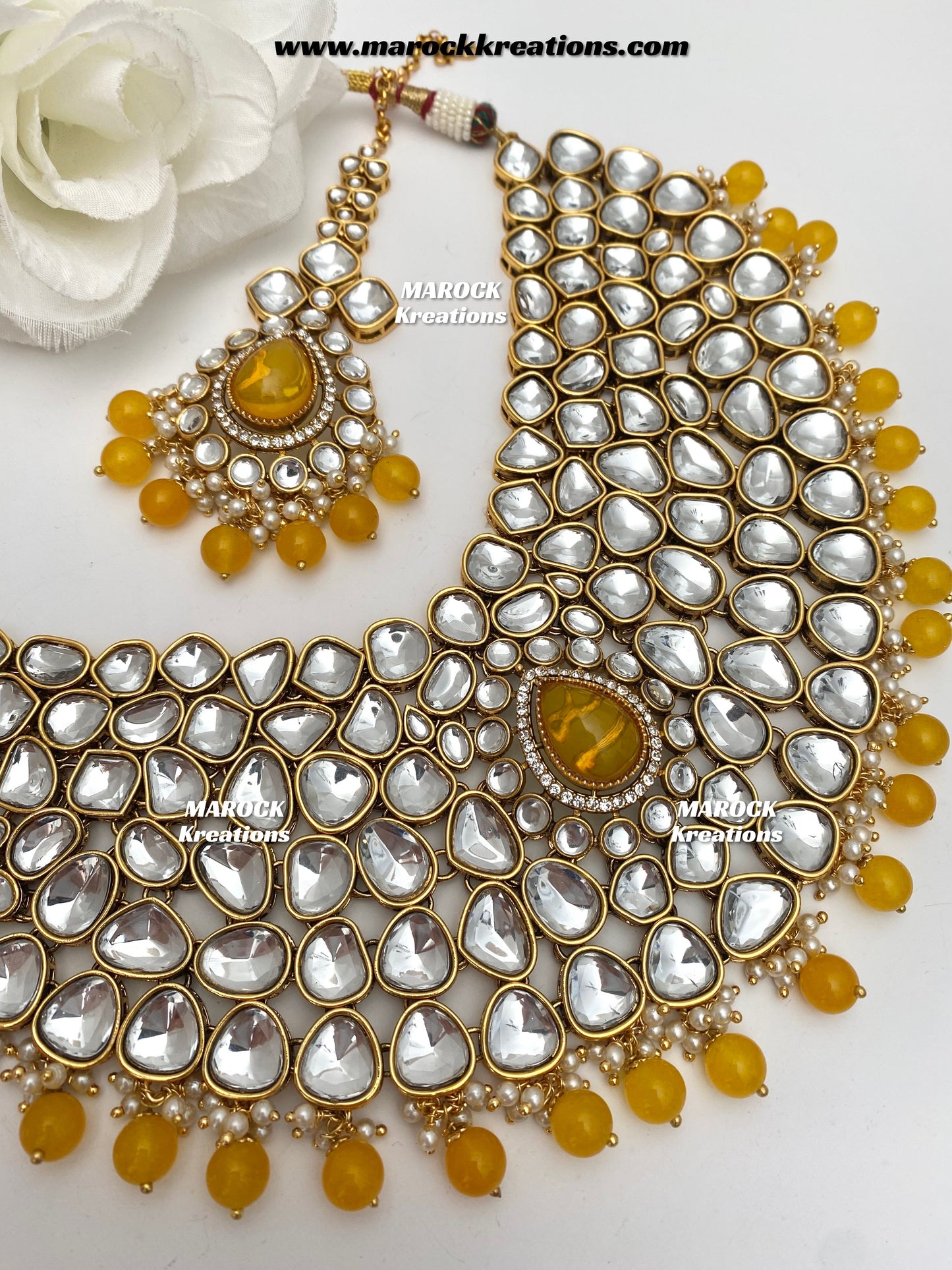 Ruhi Premium Quality Statement Kundan Necklace/Bridal set