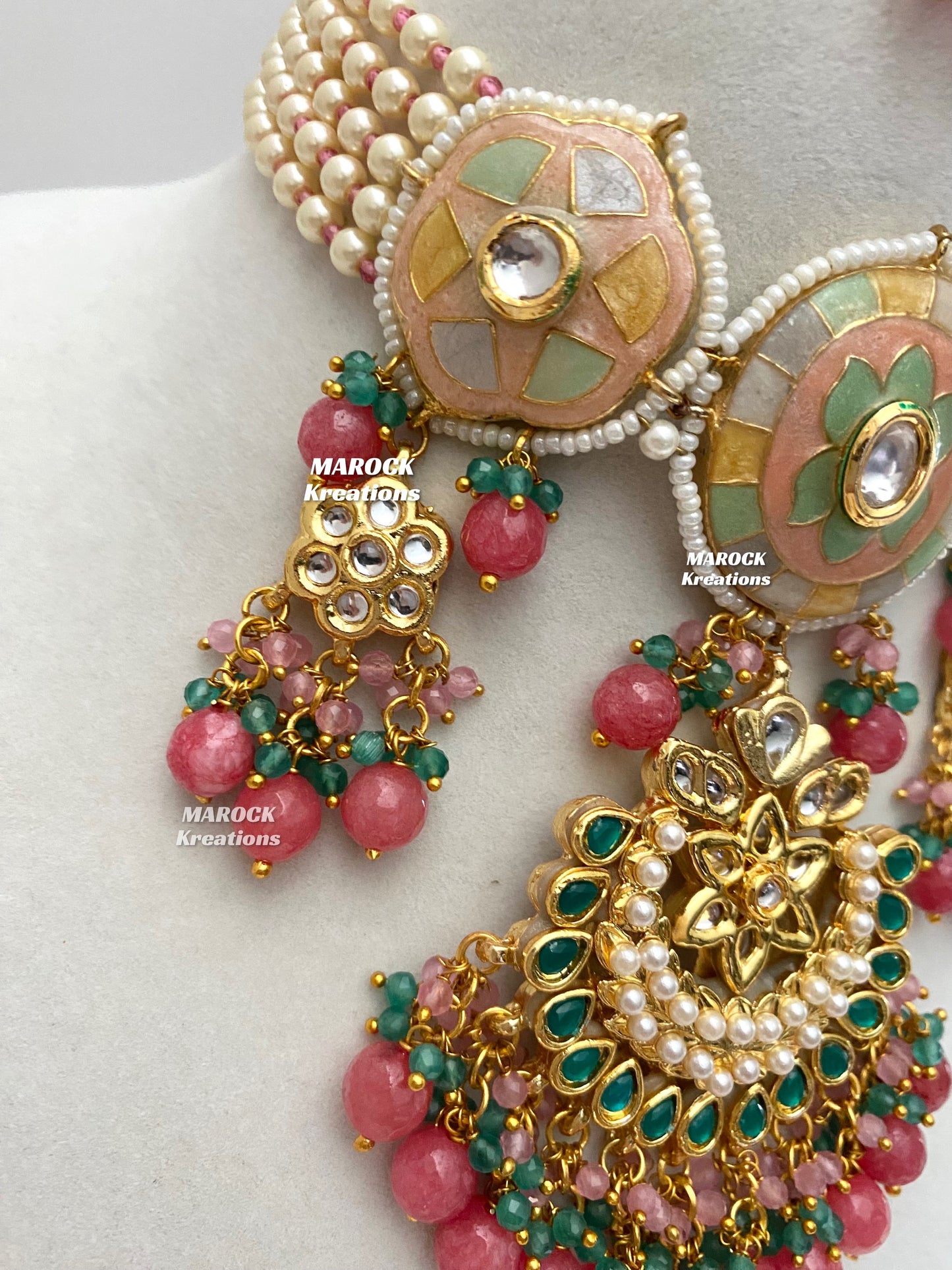 Rimsha Premium Quality Kundan Meenakari Statement Choker set