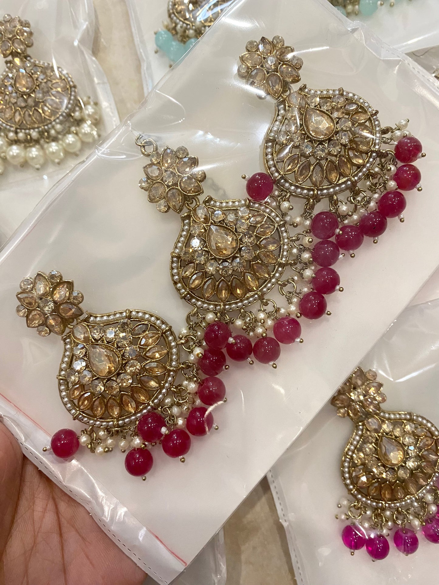 Polki Earrings and tikka set