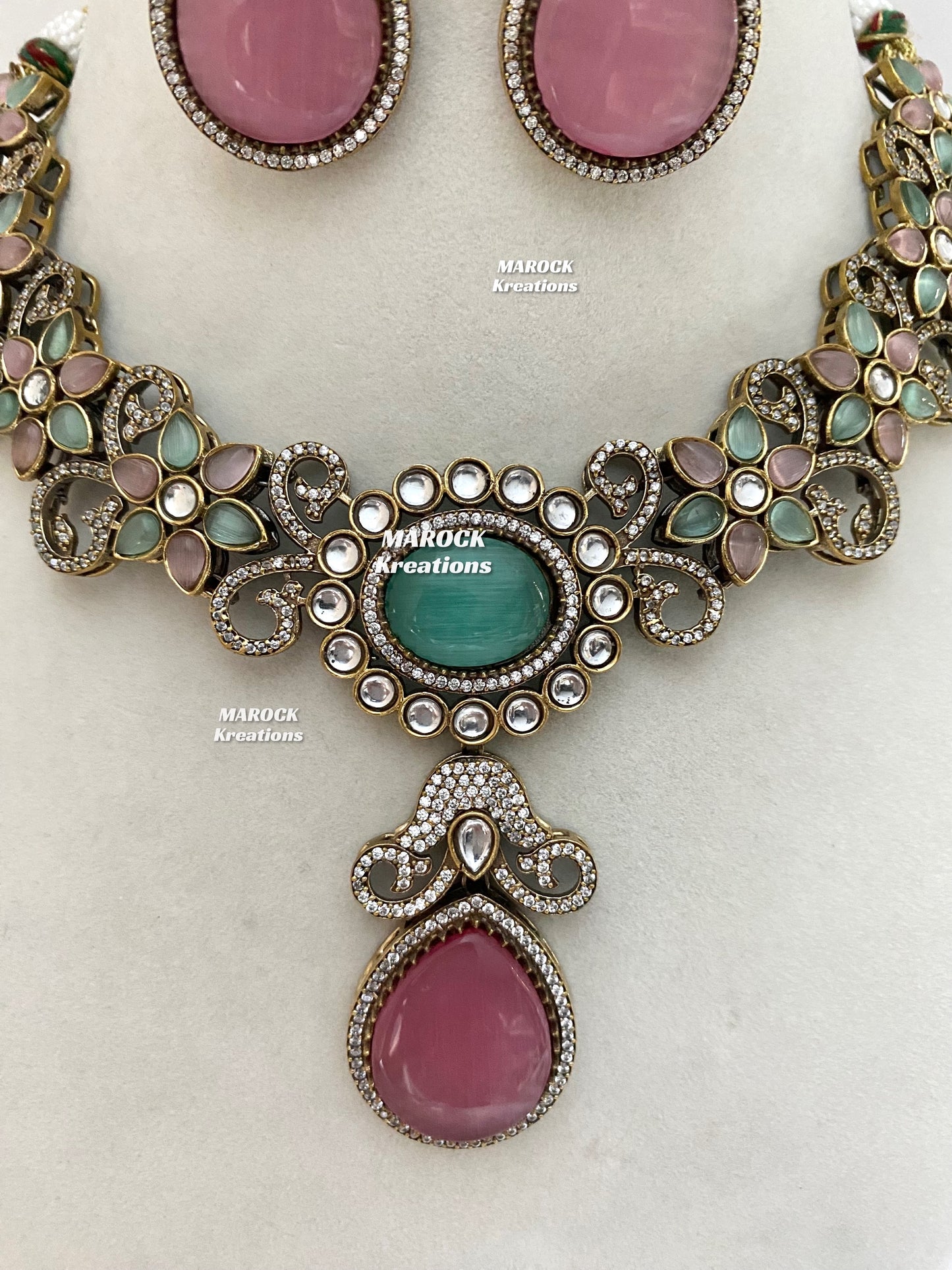 Freya Sabyasachi inspired Premium Quality Moissanite Kundan Necklace set