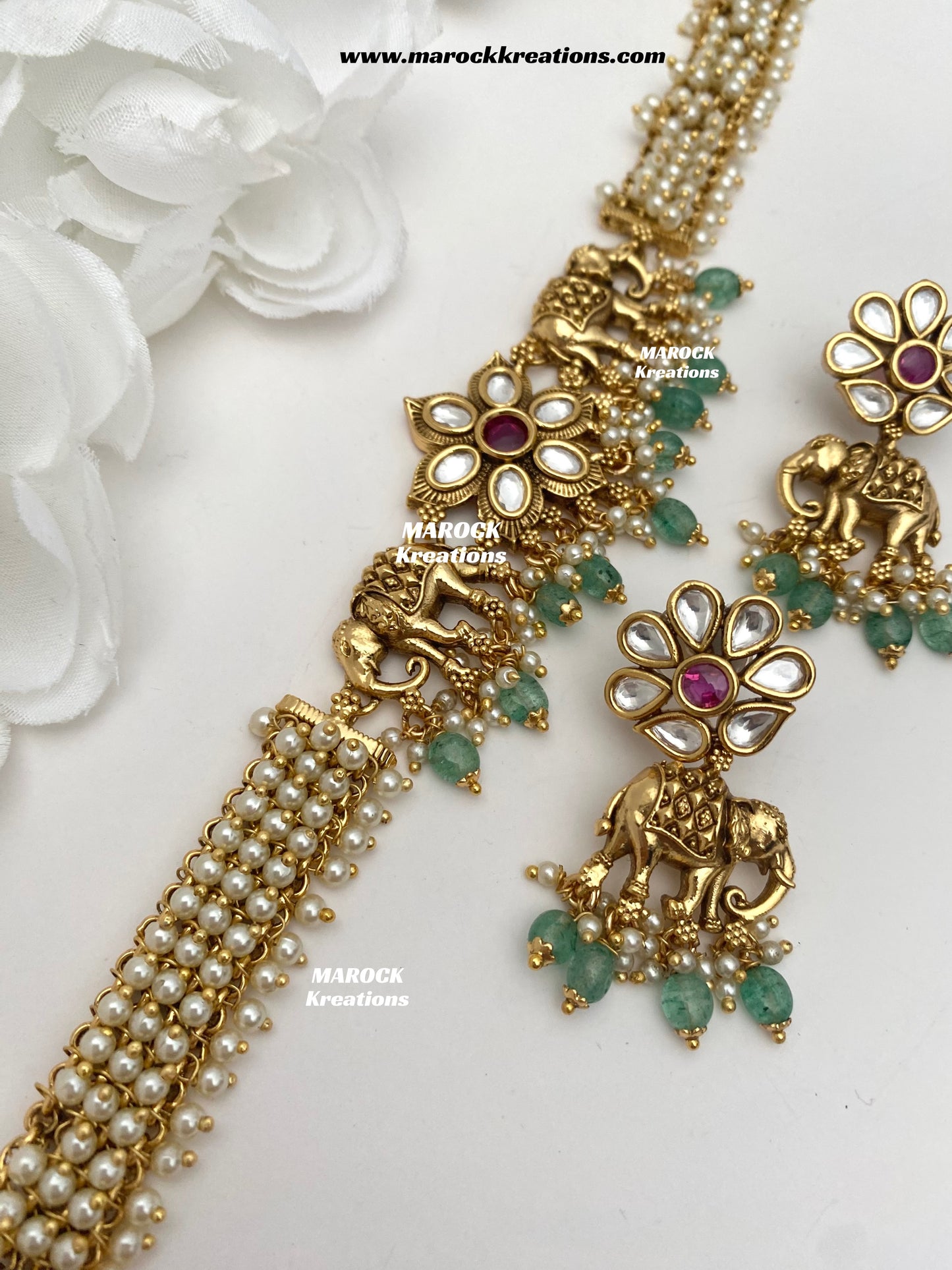 Rashmika Premium Quality exclusive Gold Plated Meenakari Rajwadi choker set