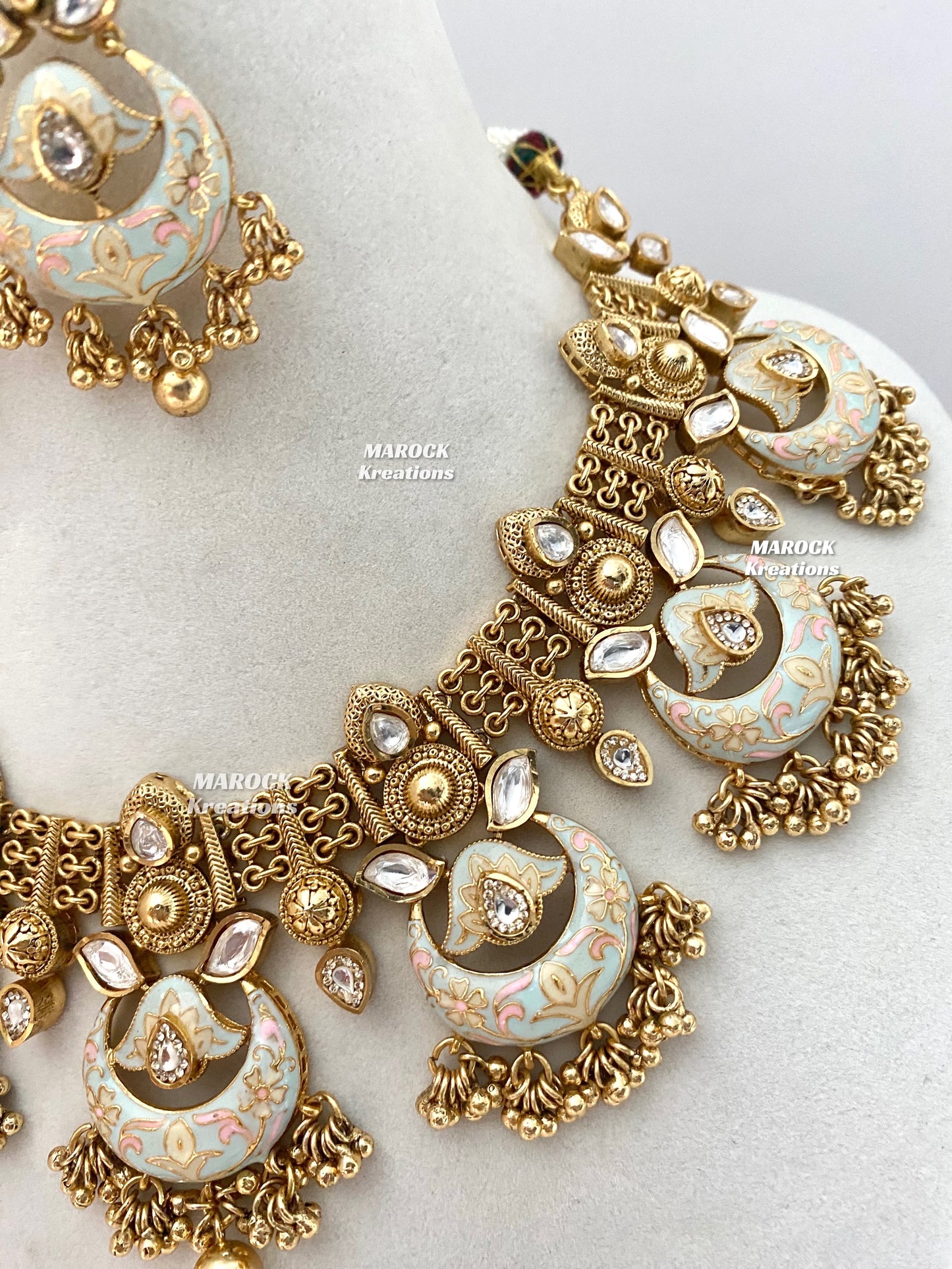 Anahi Premium Quality Gold plated Kundan Meenakari exclusive Necklace set