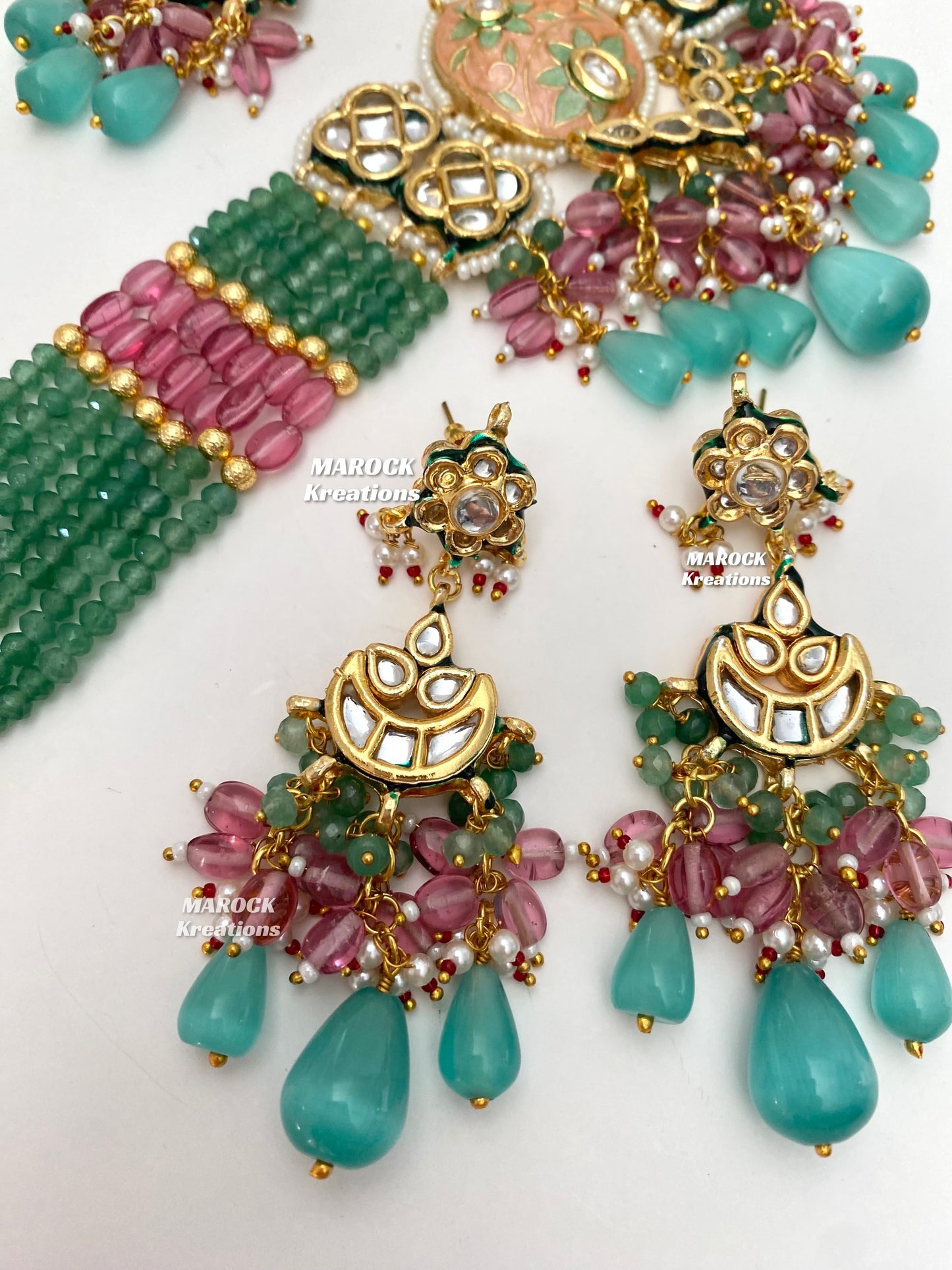 Brinda Premium Quality Kundan Meenakari Statement Choker set