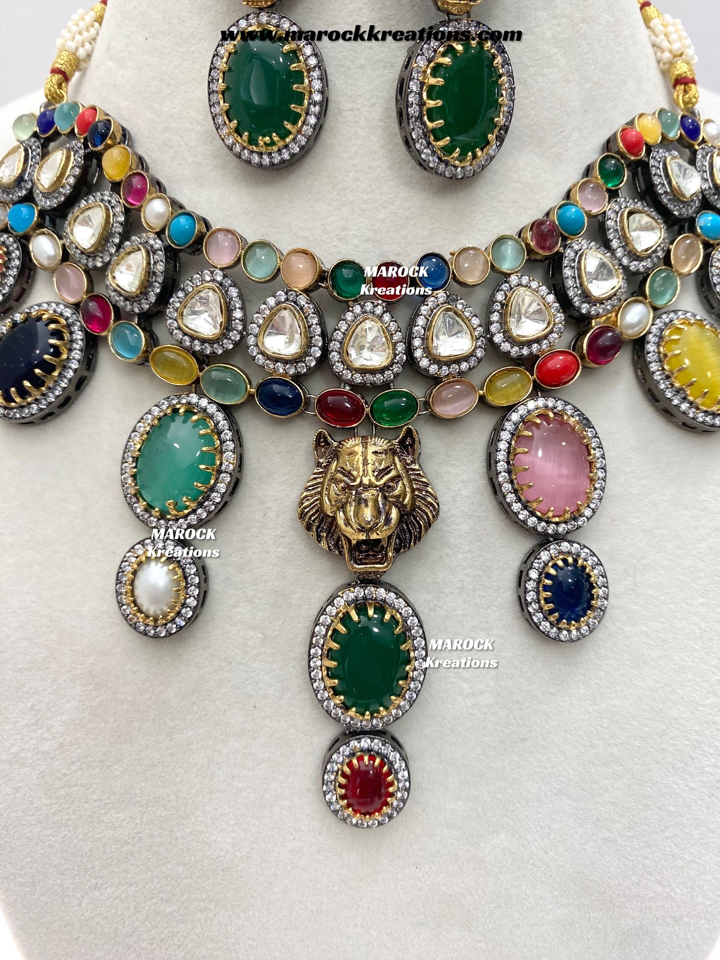 Sabeen Sabyasachi inspired Victorian Kundan Statement necklace set