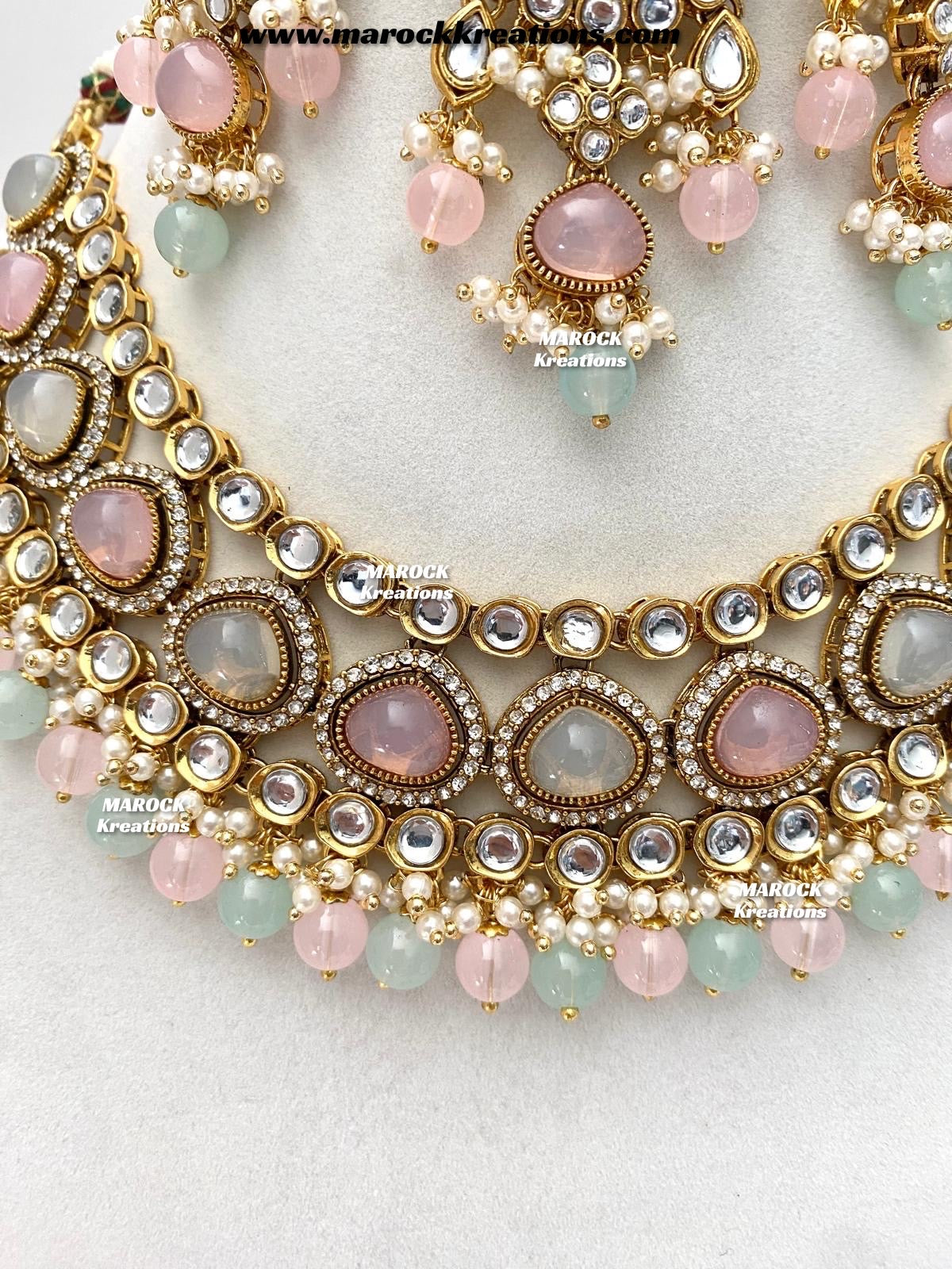 Harsha Premium Quality Kundan and Monalisa stone Statement Necklace set