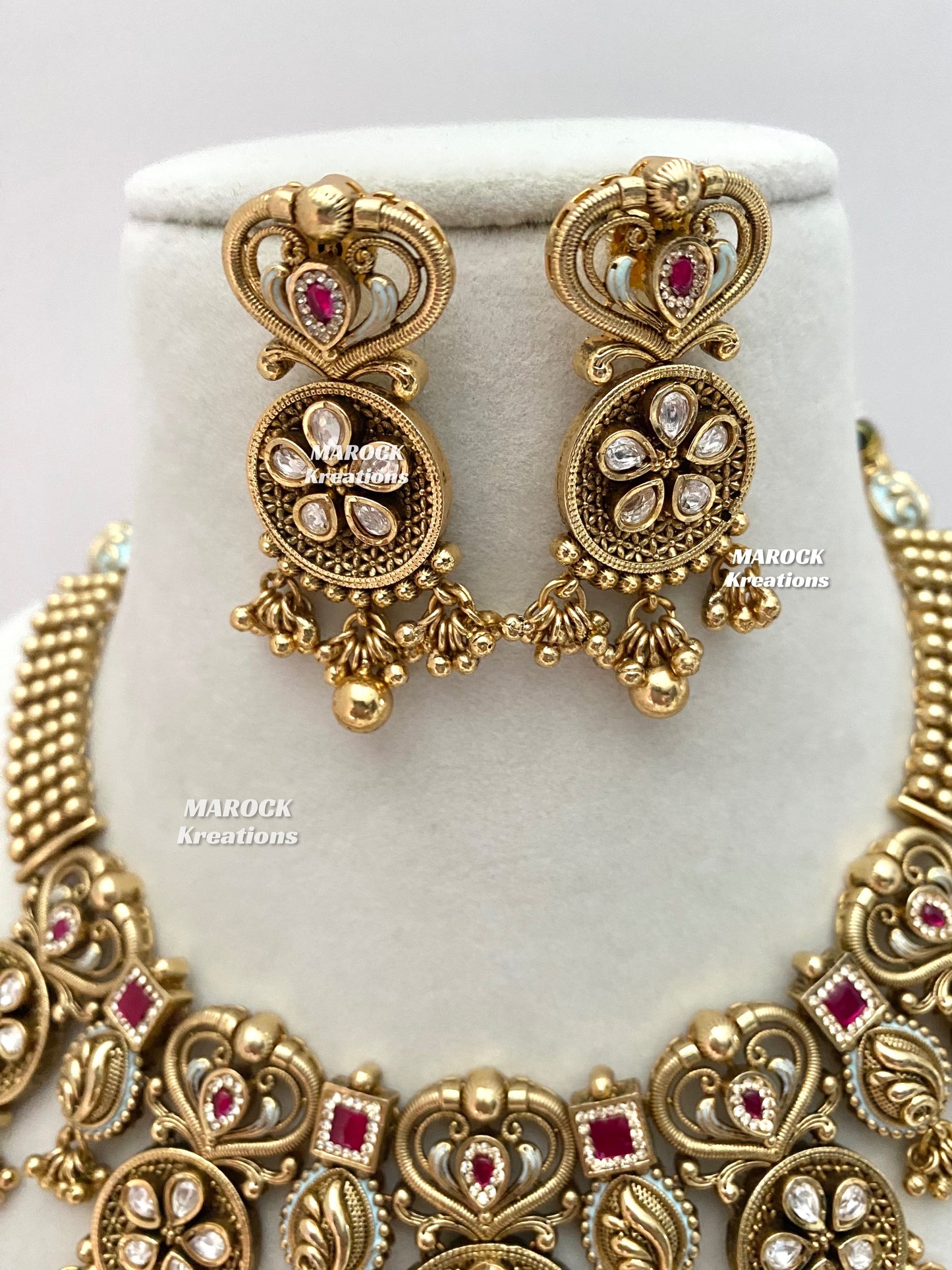 Rafia Premium Quality Gold plated Kundan exclusive Necklace set