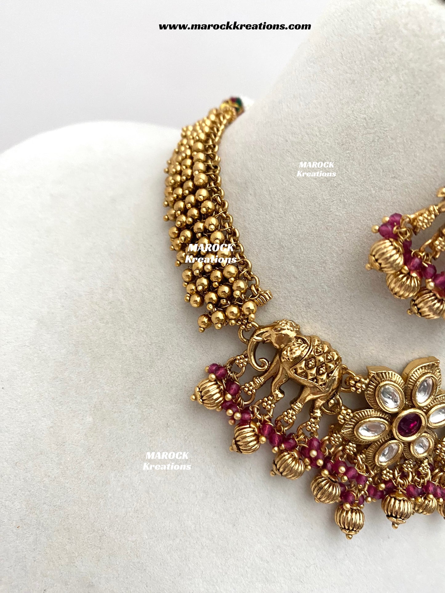 Rashmika Premium Quality exclusive Gold Plated Meenakari Rajwadi choker set