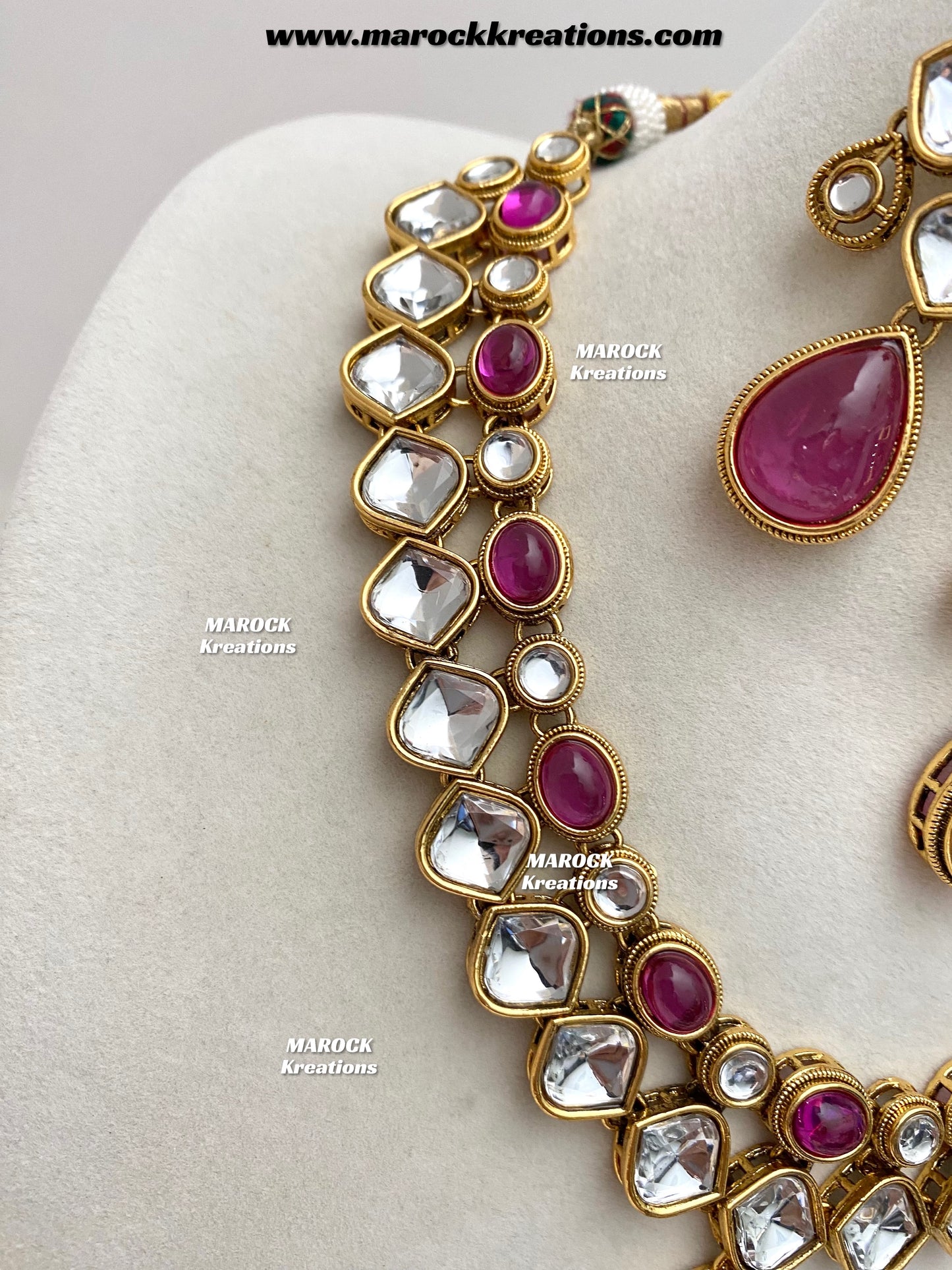 Romana Premium Quality Kundan Statement Necklace set