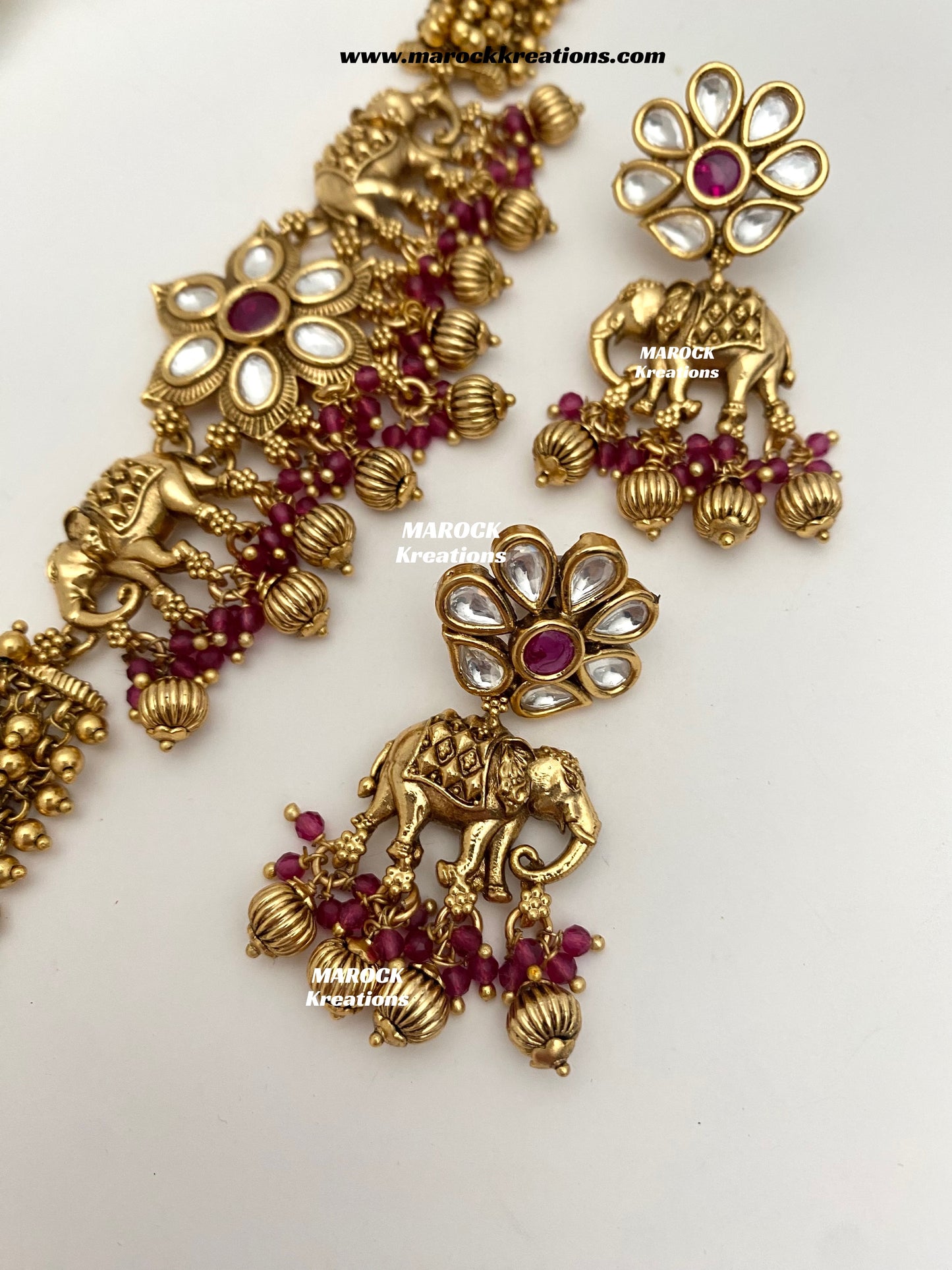 Rashmika Premium Quality exclusive Gold Plated Meenakari Rajwadi choker set