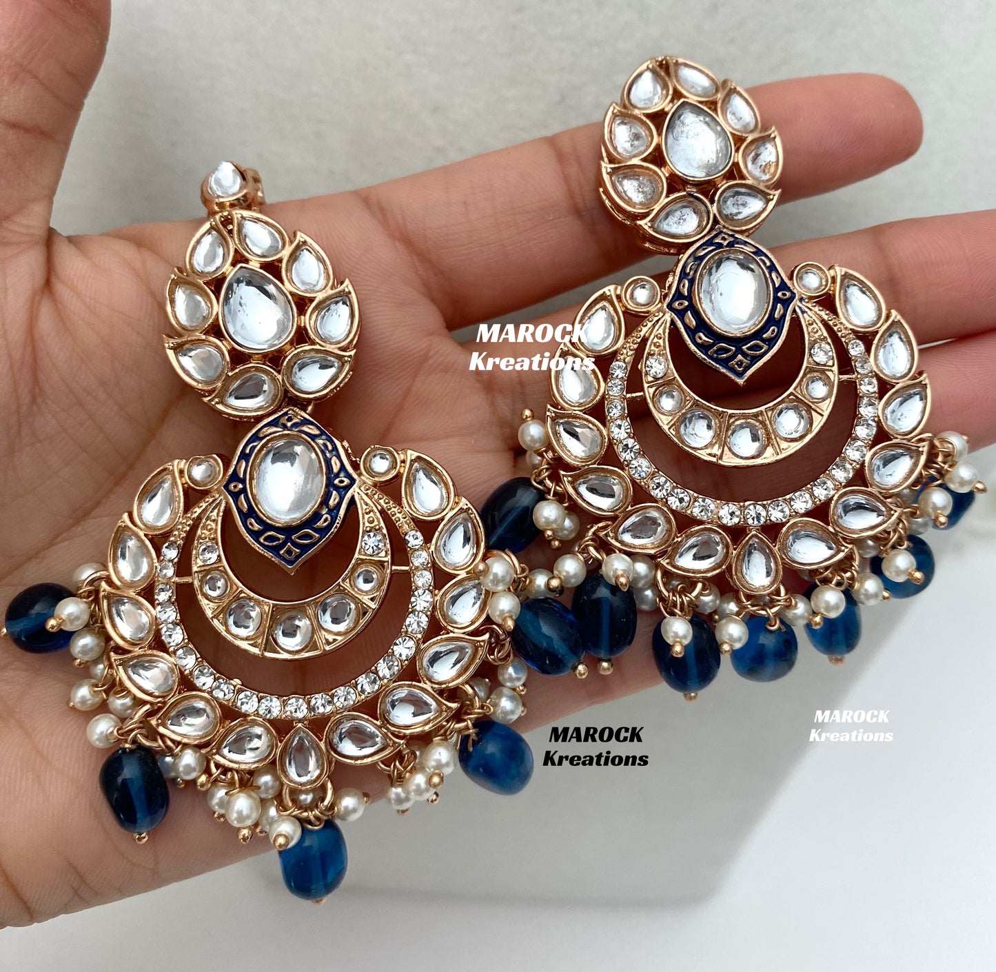 Kaniz Premium Quality Rose Gold Kundan Meenakari Choker/Necklace set