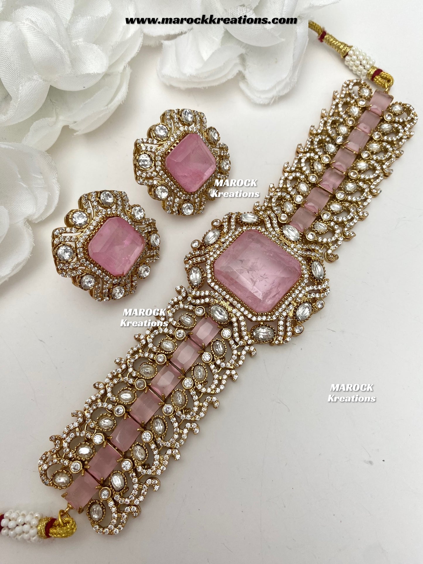 Paloma Sabyasachi inspired Premium Quality Moissanite Kundan and American Diamond choker set