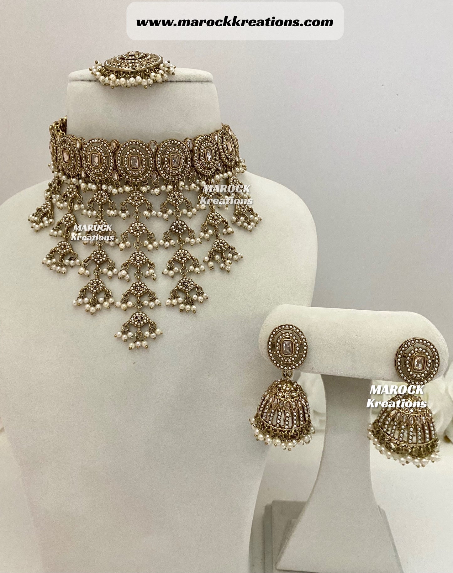 Gia Polki statement Waterfall Choker set