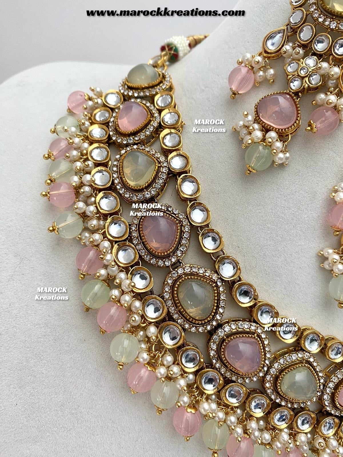 Harsha Premium Quality Kundan and Monalisa stone Statement Necklace set