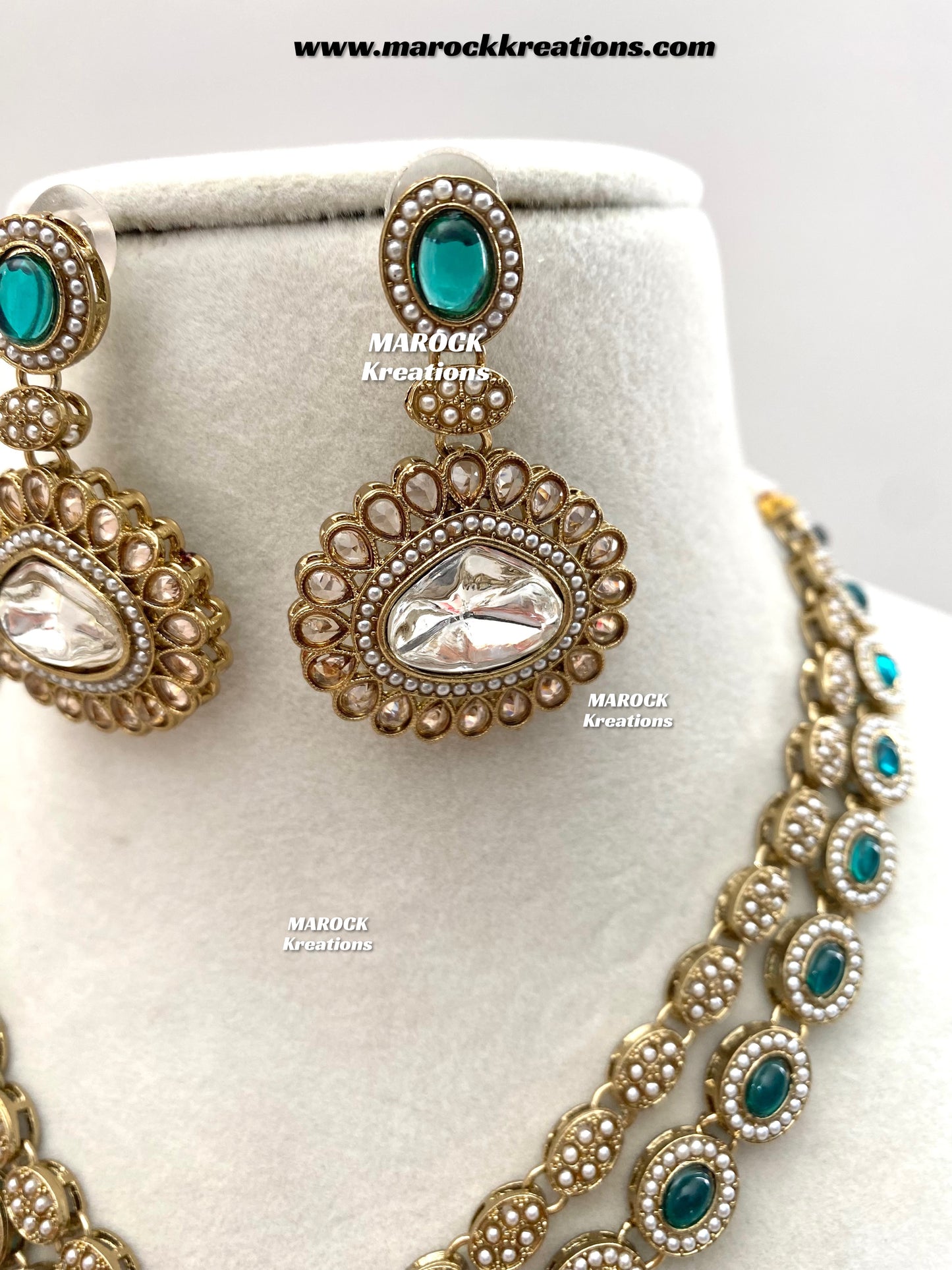 Nadira Kundan Polki double layer Necklace set