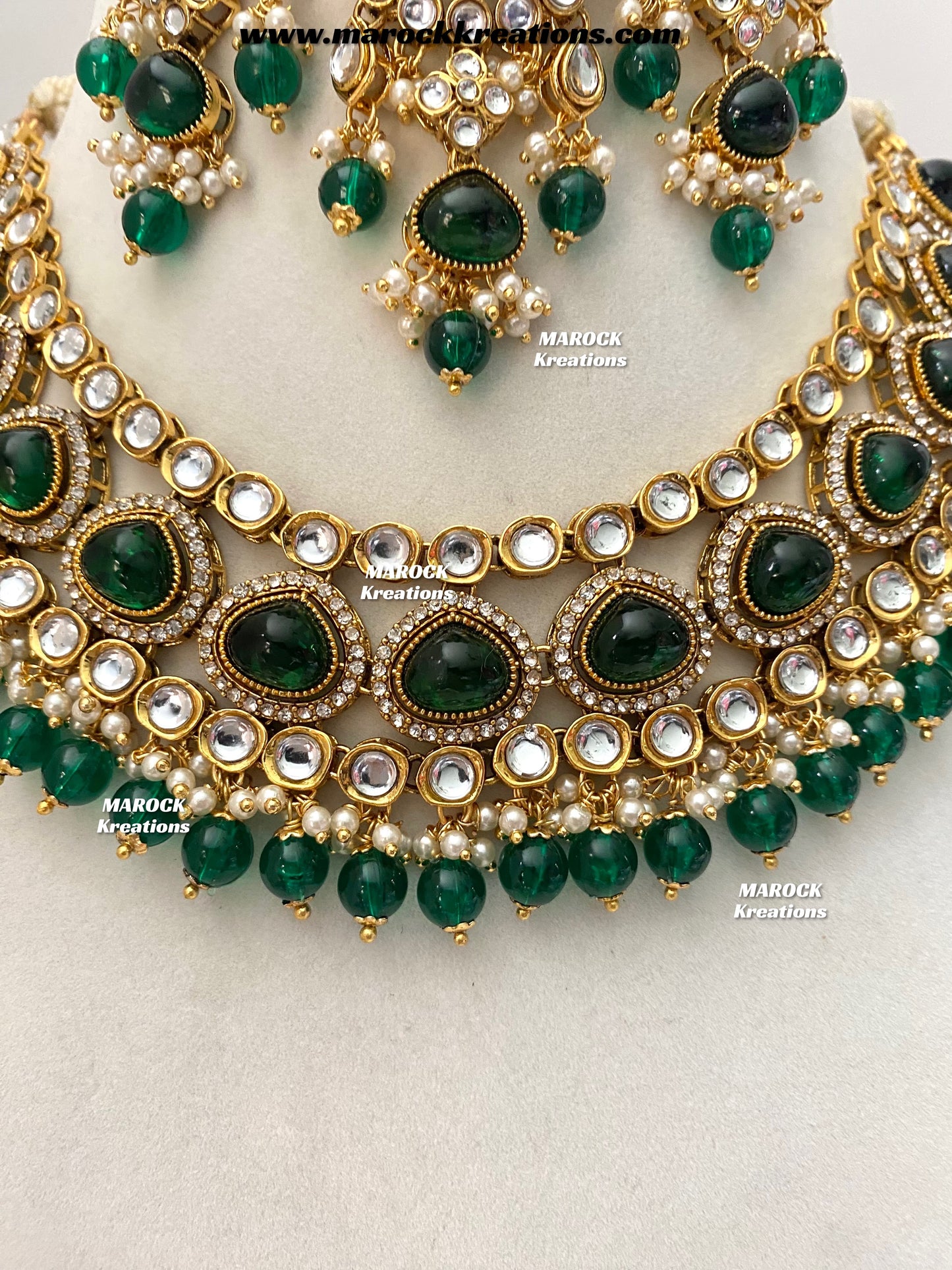 Harsha Premium Quality Kundan and Monalisa stone Statement Necklace set