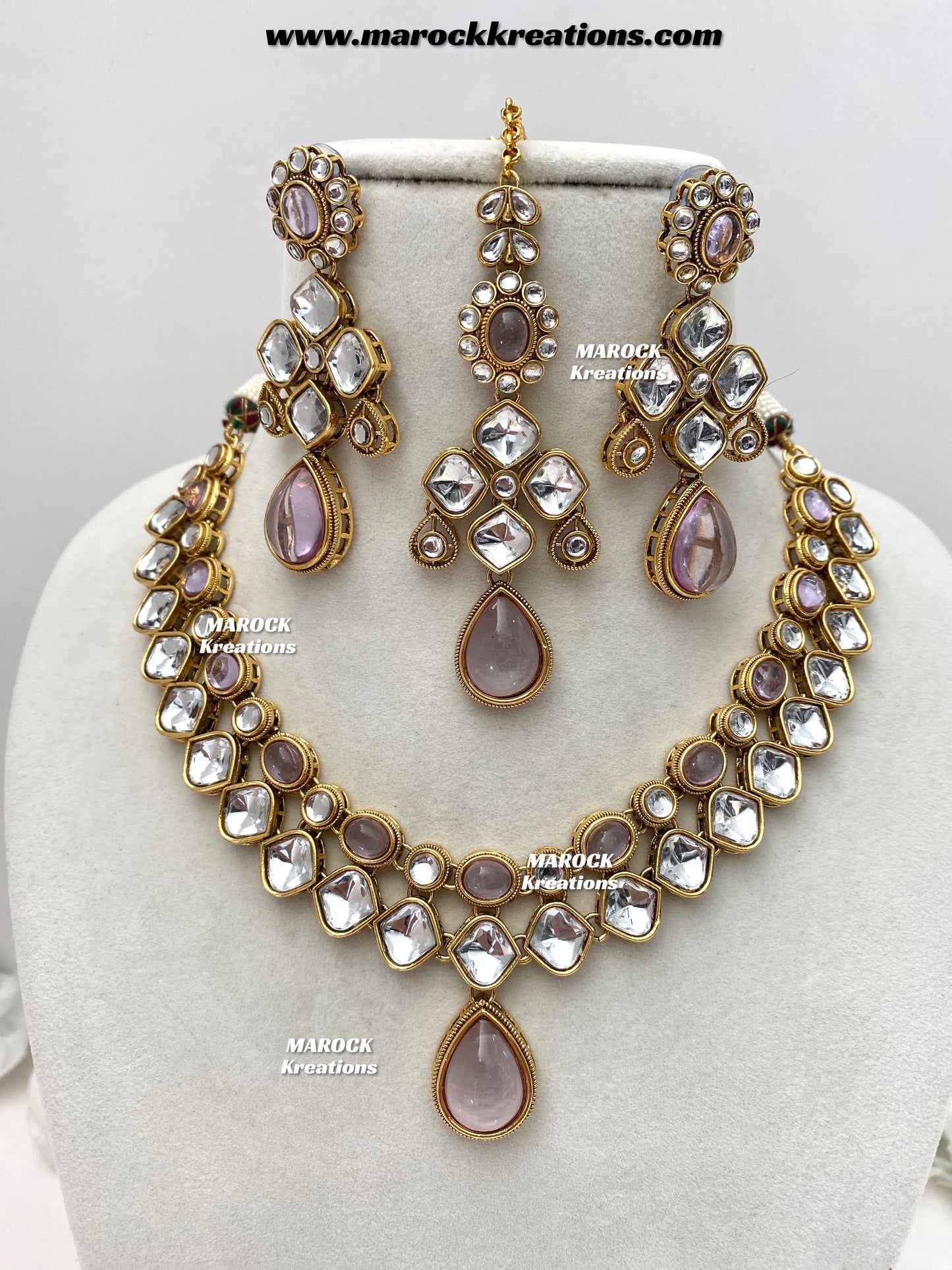 Romana Premium Quality Kundan Statement Necklace set