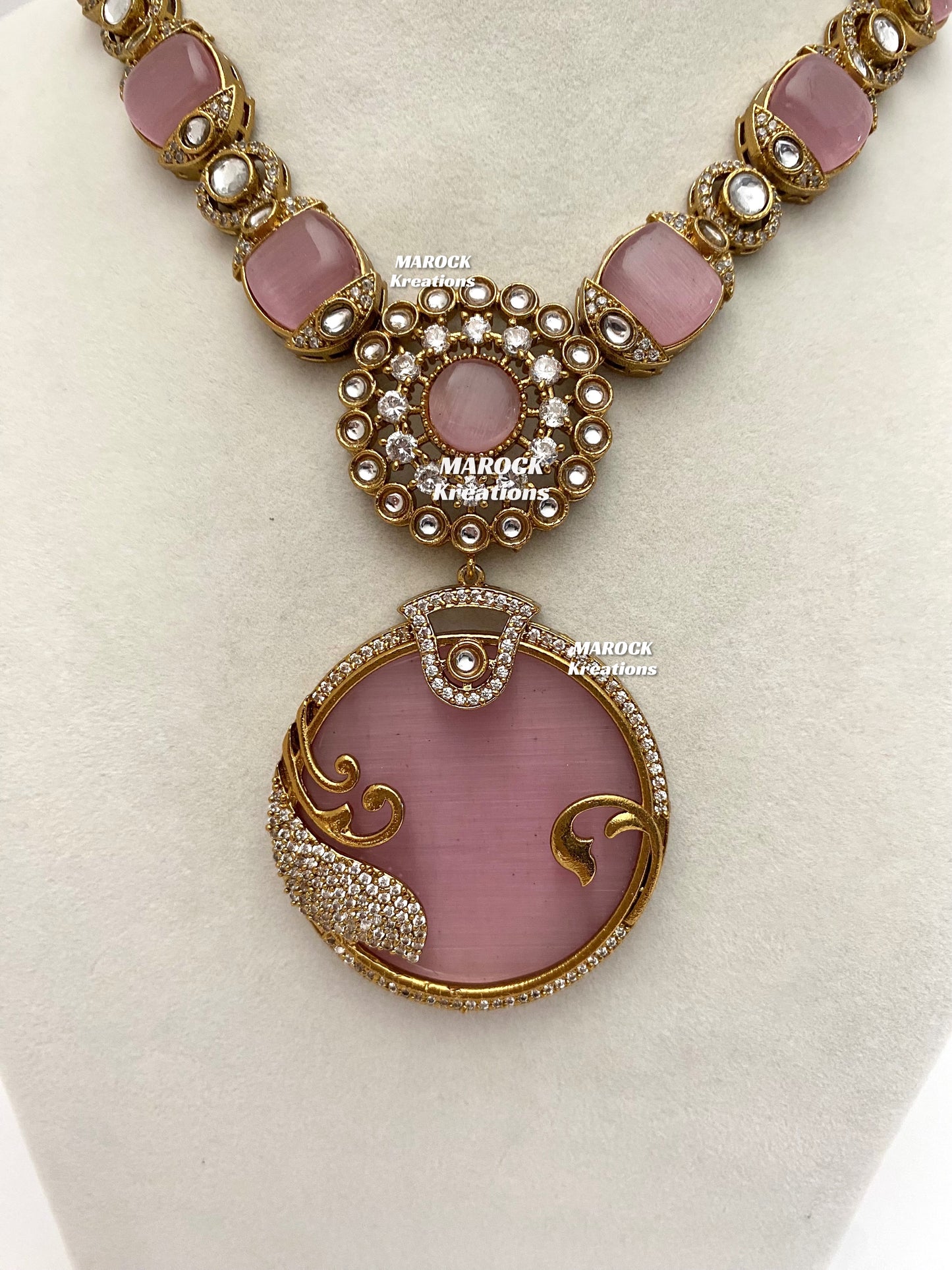Haniya Sabyasachi inspired Premium Quality Moissanite Kundan Statement Necklace set
