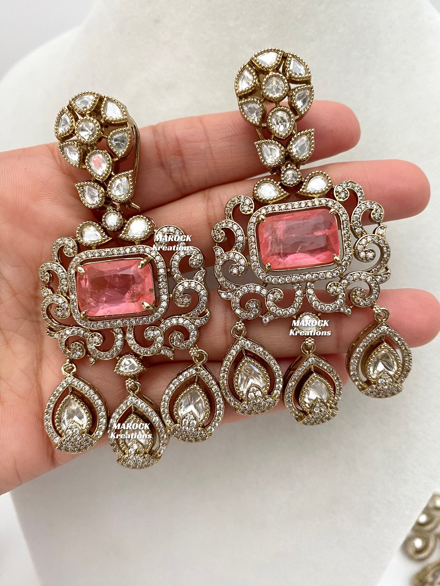 Labiba Sabyasachi inspired Premium Quality Moissanite Kundan with doublet stone Statement Necklace set