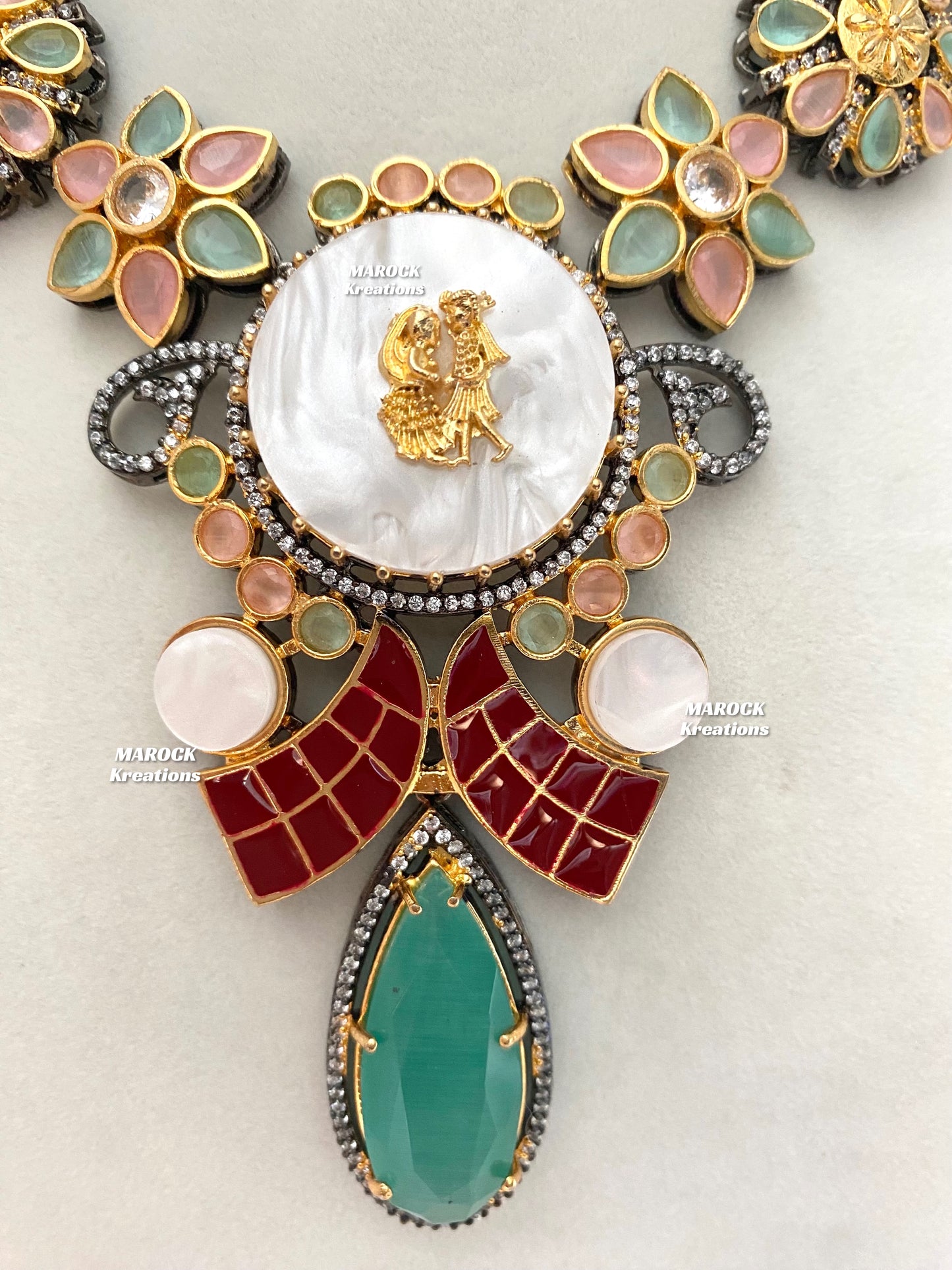 Raha Premium Quality Victorian Kundan Necklace set