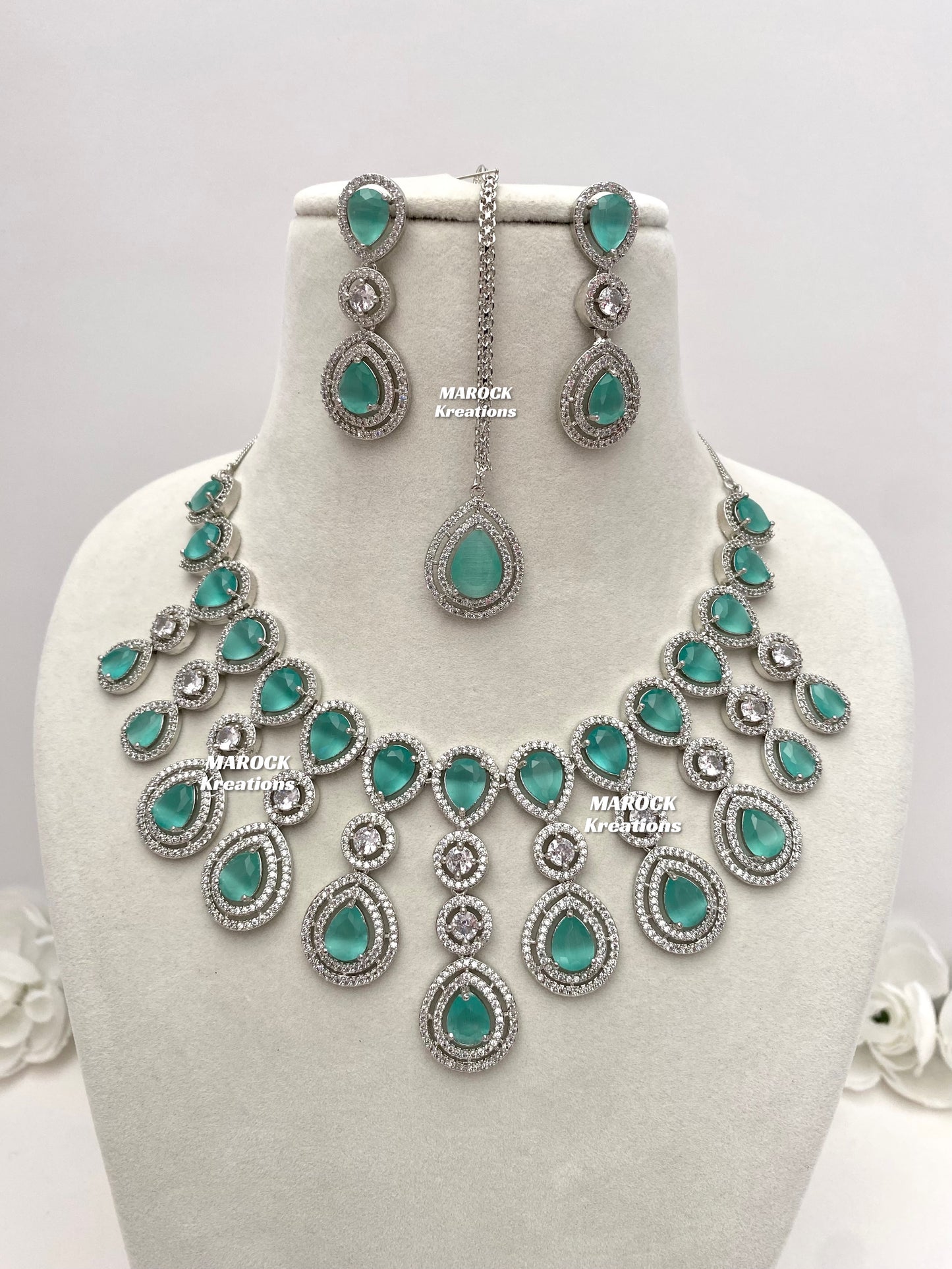 Soha American Diamond Necklace set