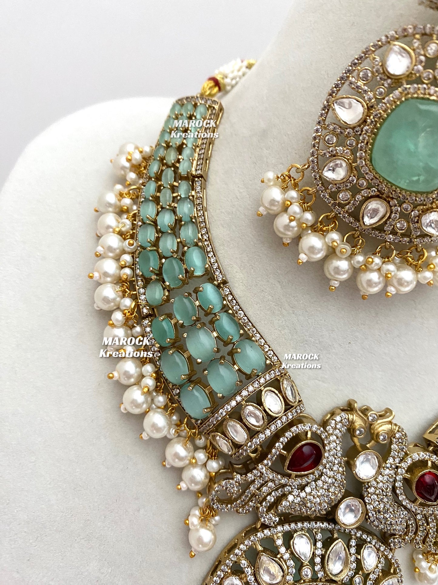 Ravina Tandon Bollywood style Sabyasachi inspired Premium Quality Moissanite Kundan Necklace set