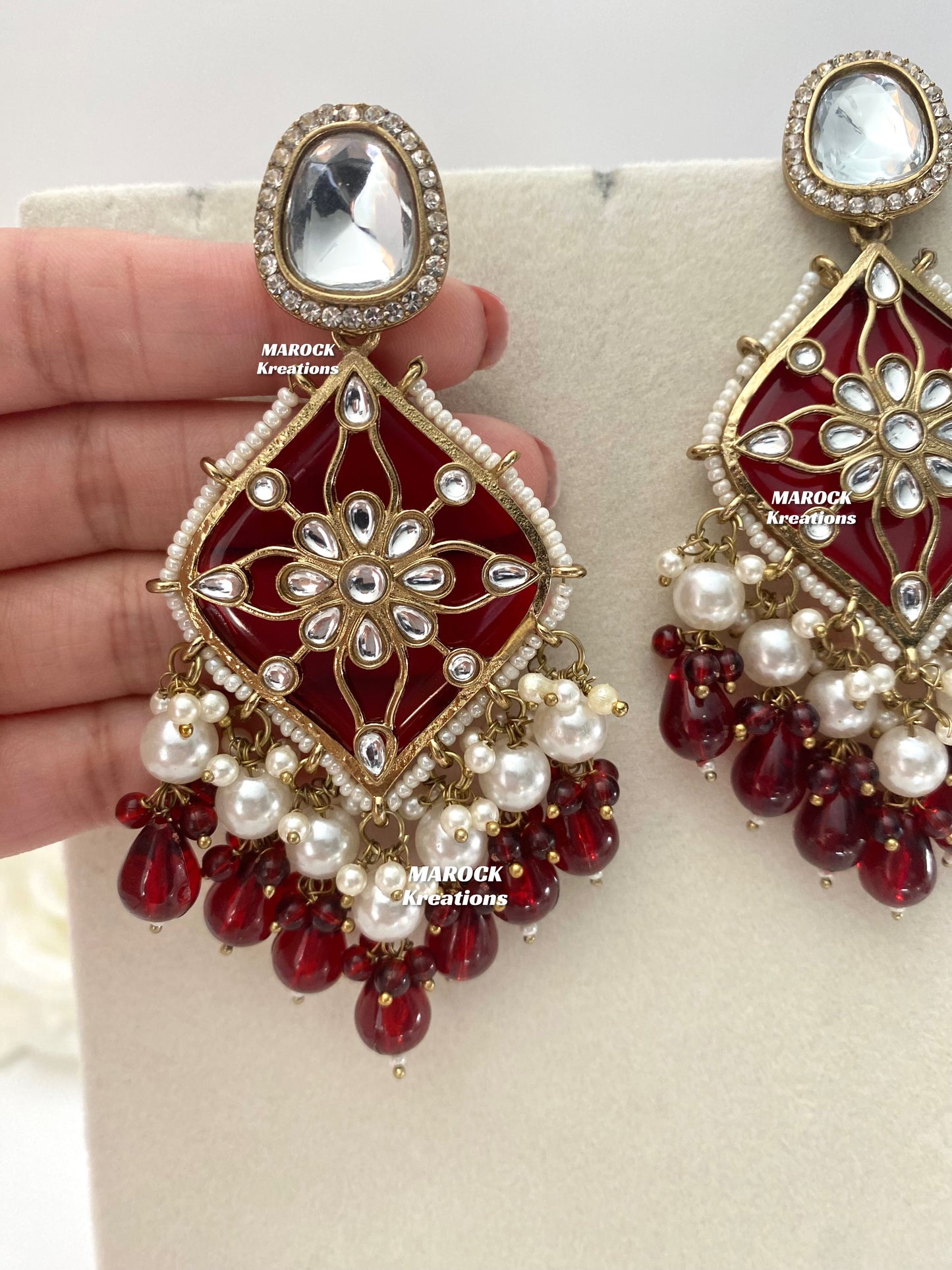 Rosie Kundan Statement Earrings