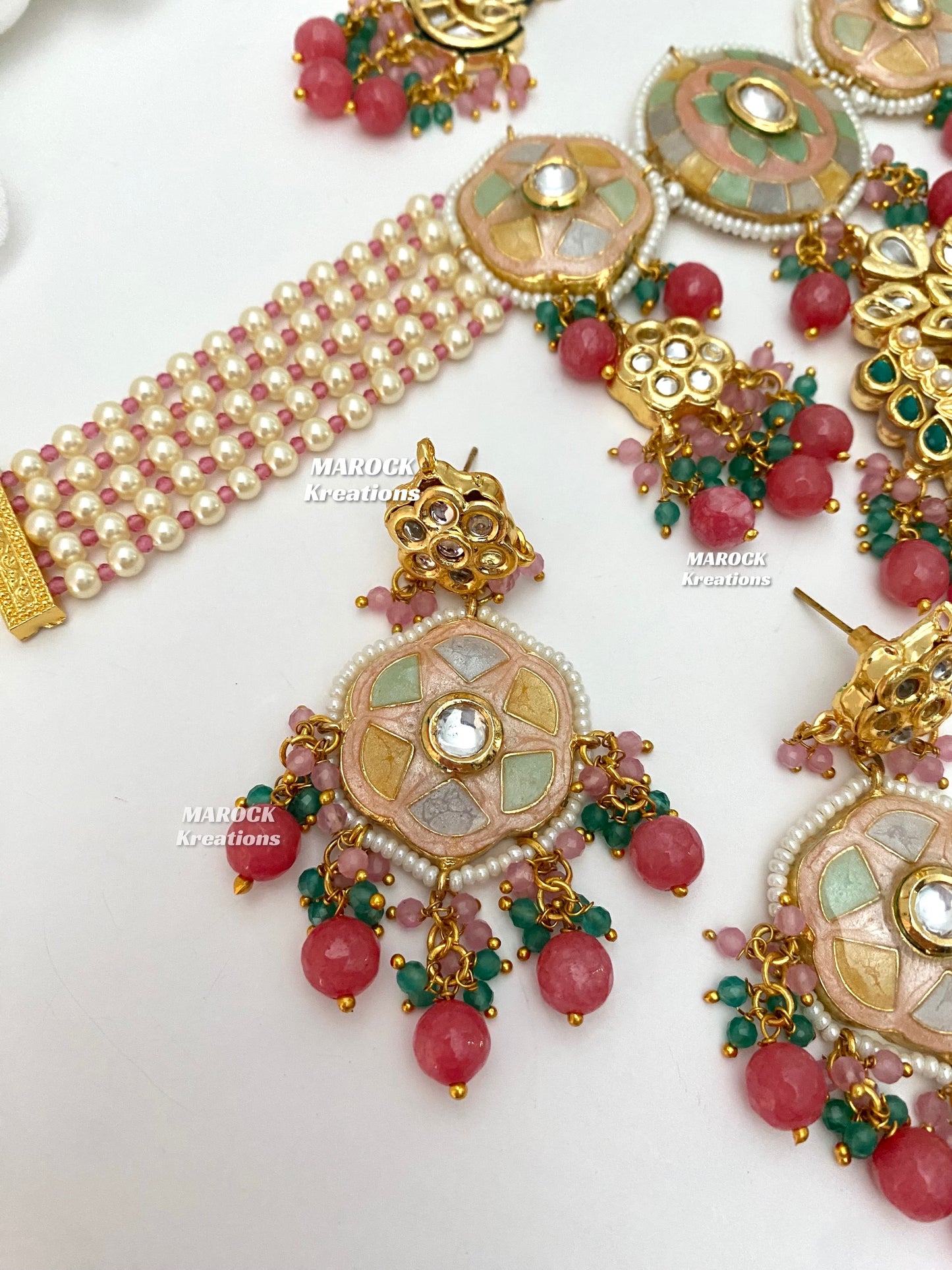 Rimsha Premium Quality Kundan Meenakari Statement Choker set