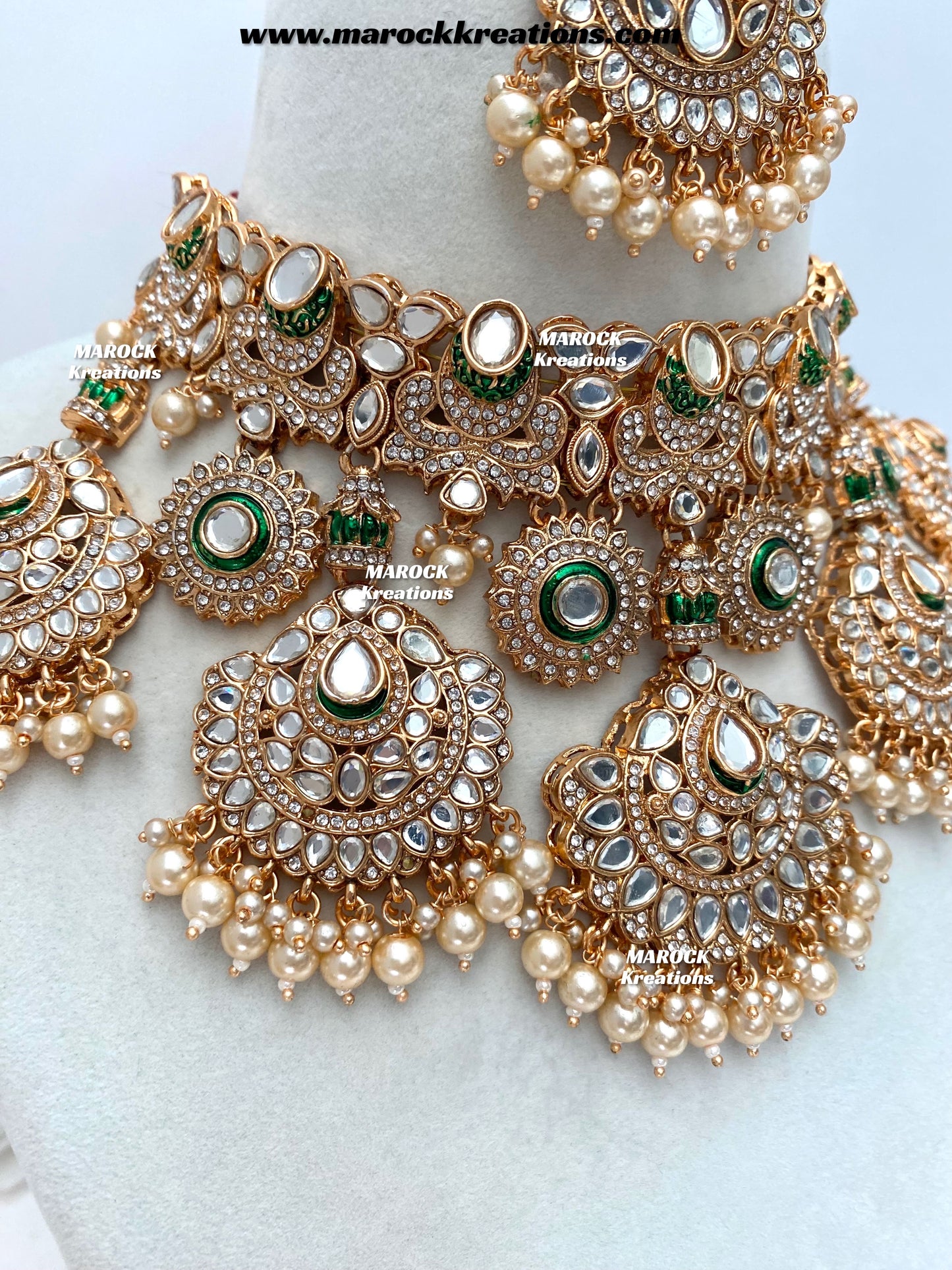 Sareela Premium Quality Rose gold uncut kundan Statement Bridal set