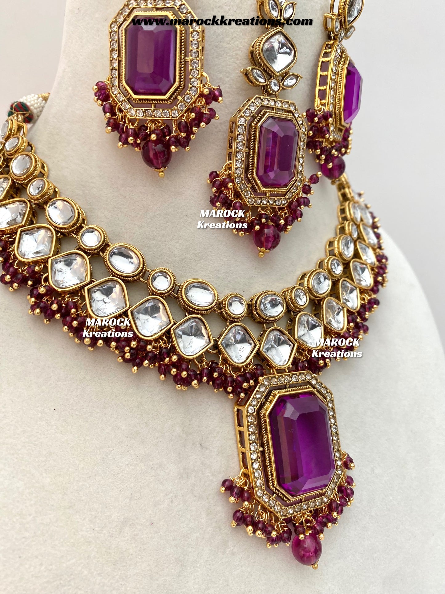 Shabnam Premium Quality Kundan Statement Necklace set