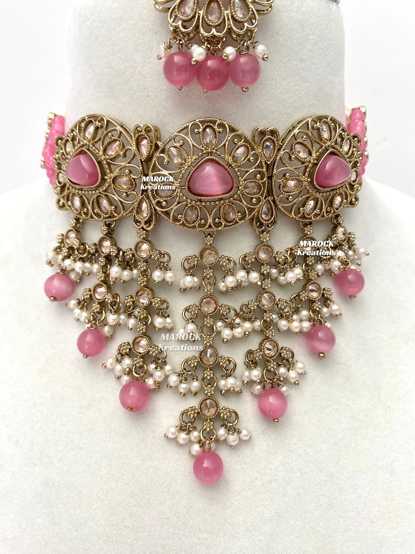 Amaira Antique Gold Polki choker set