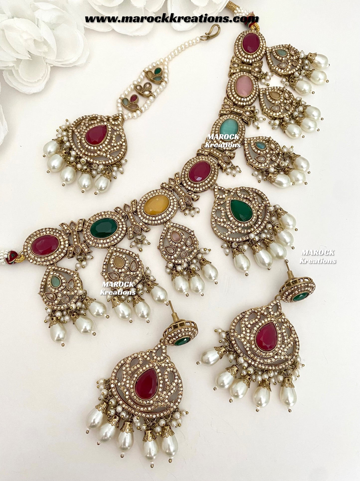 Yumna Polki statement Choker/Necklace set
