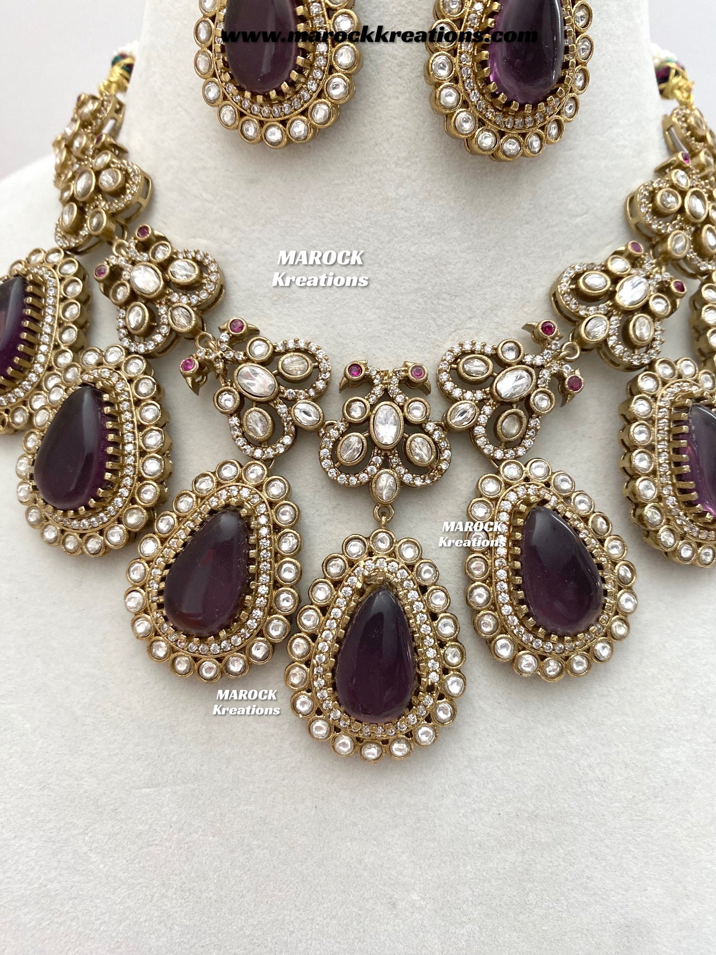 Roselina Sabyasachi inspired Premium Quality Moissanite Kundan Statement Necklace set