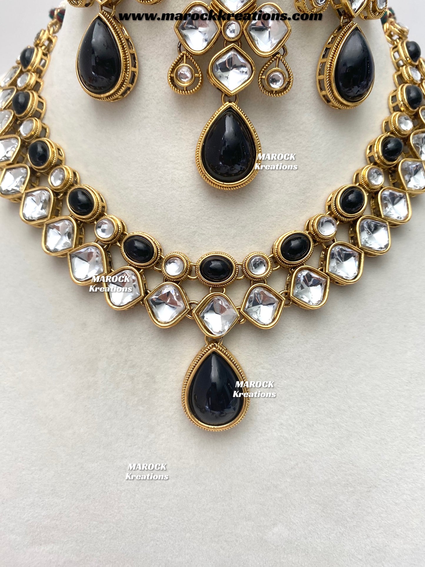 Romana Premium Quality Kundan Statement Necklace set