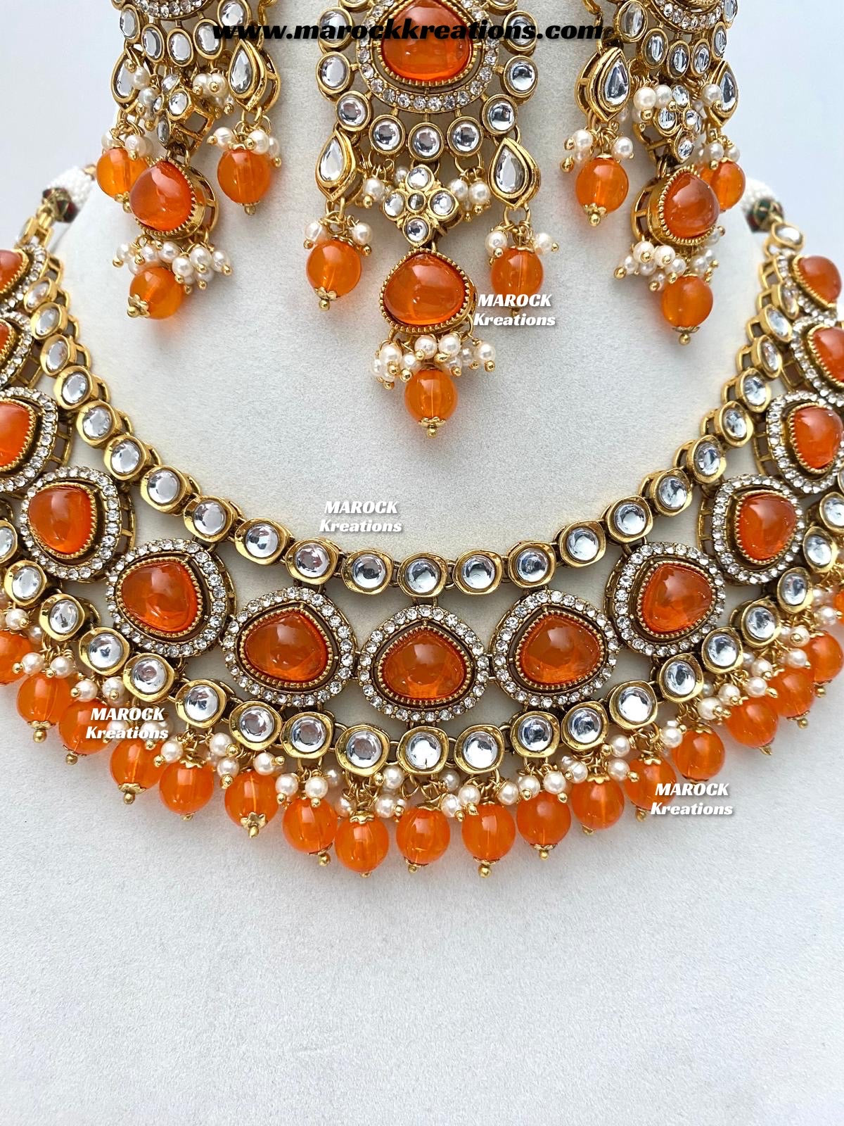Harsha Premium Quality Kundan and Monalisa stone Statement Necklace set