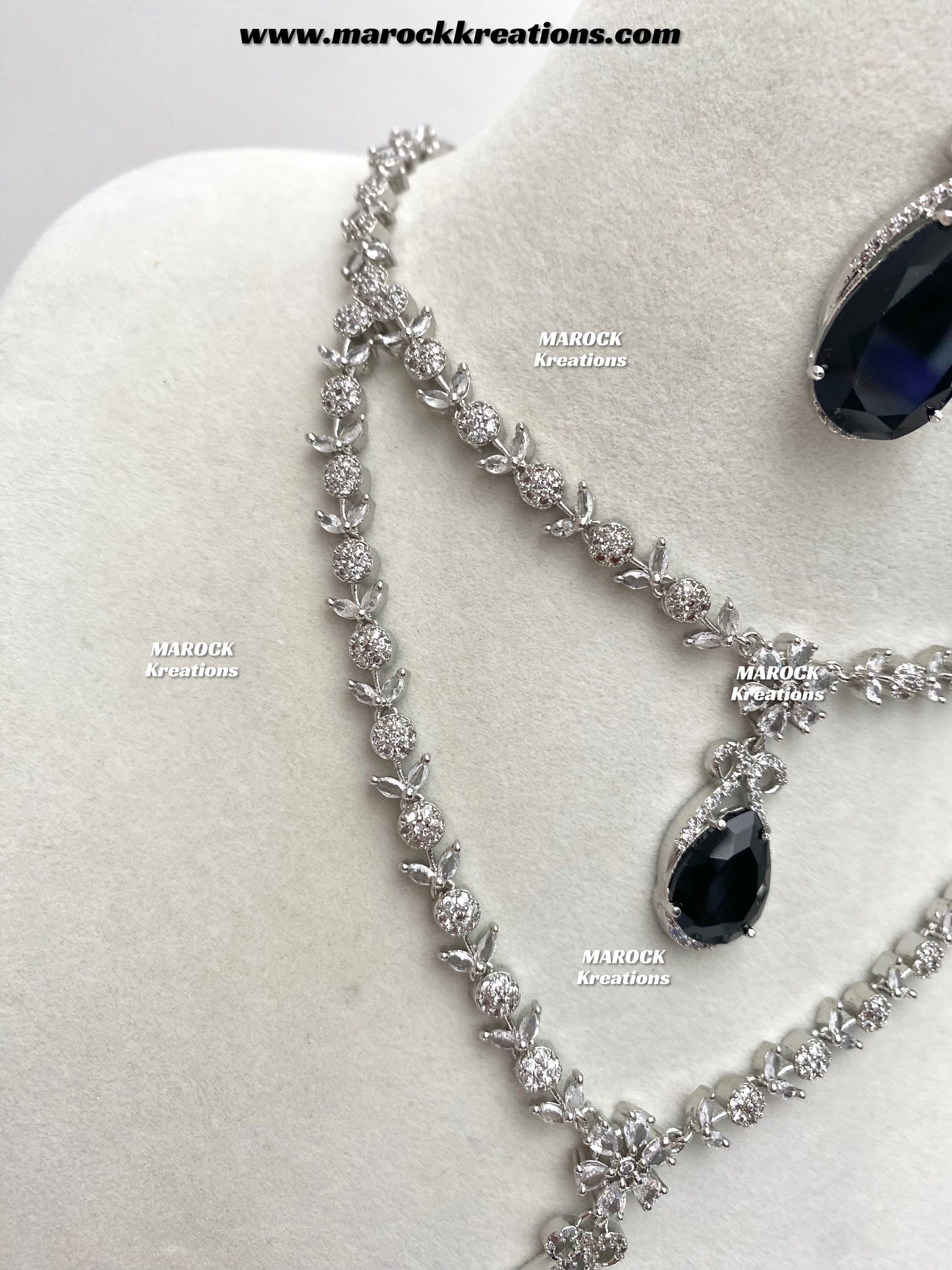 Lauren Silver American Diamond Necklace set