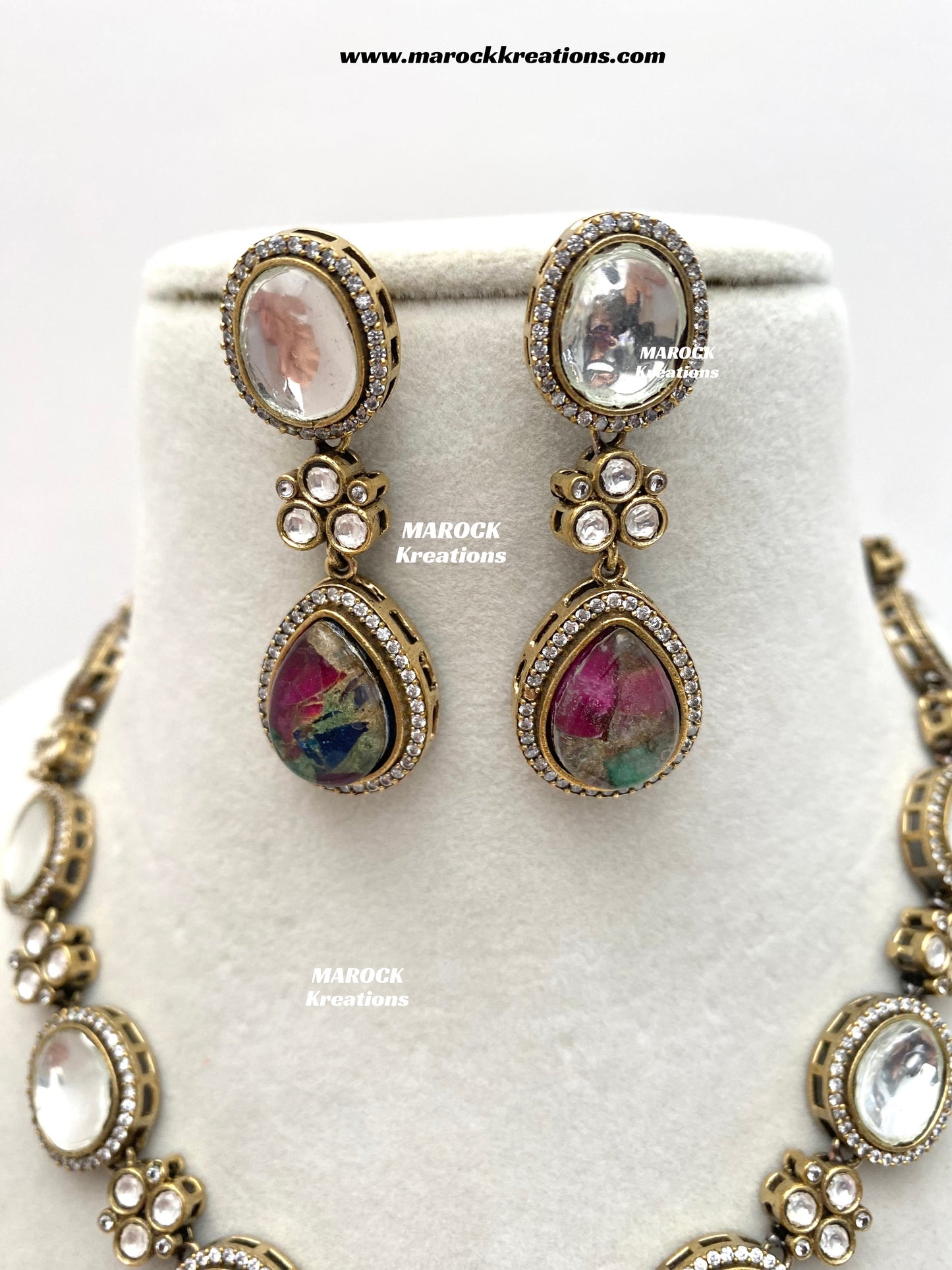 Sanjida Tyani inspired Victorian Kundan Statement Necklace set