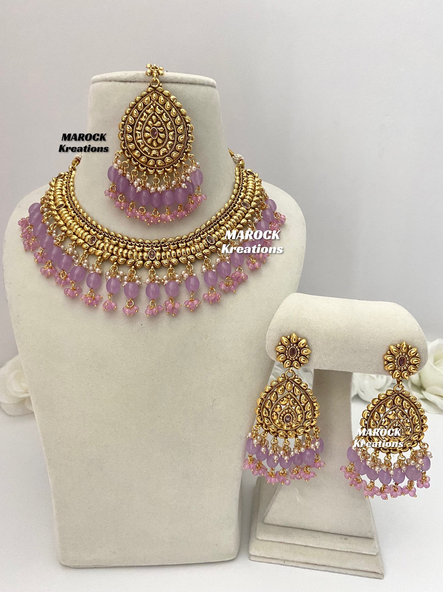 Gold plated traditional necklace set