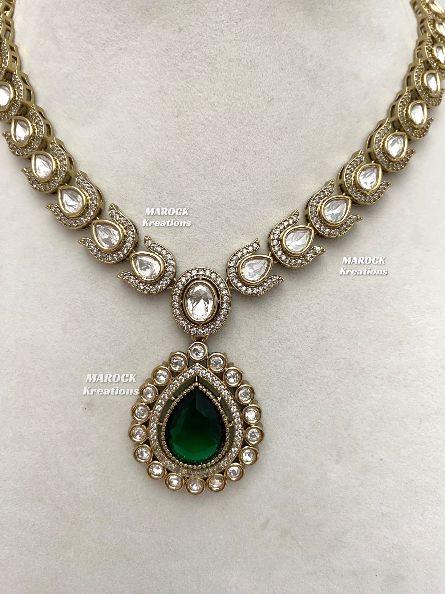 Camila Premium Quality Moissanite Kundan Necklace set
