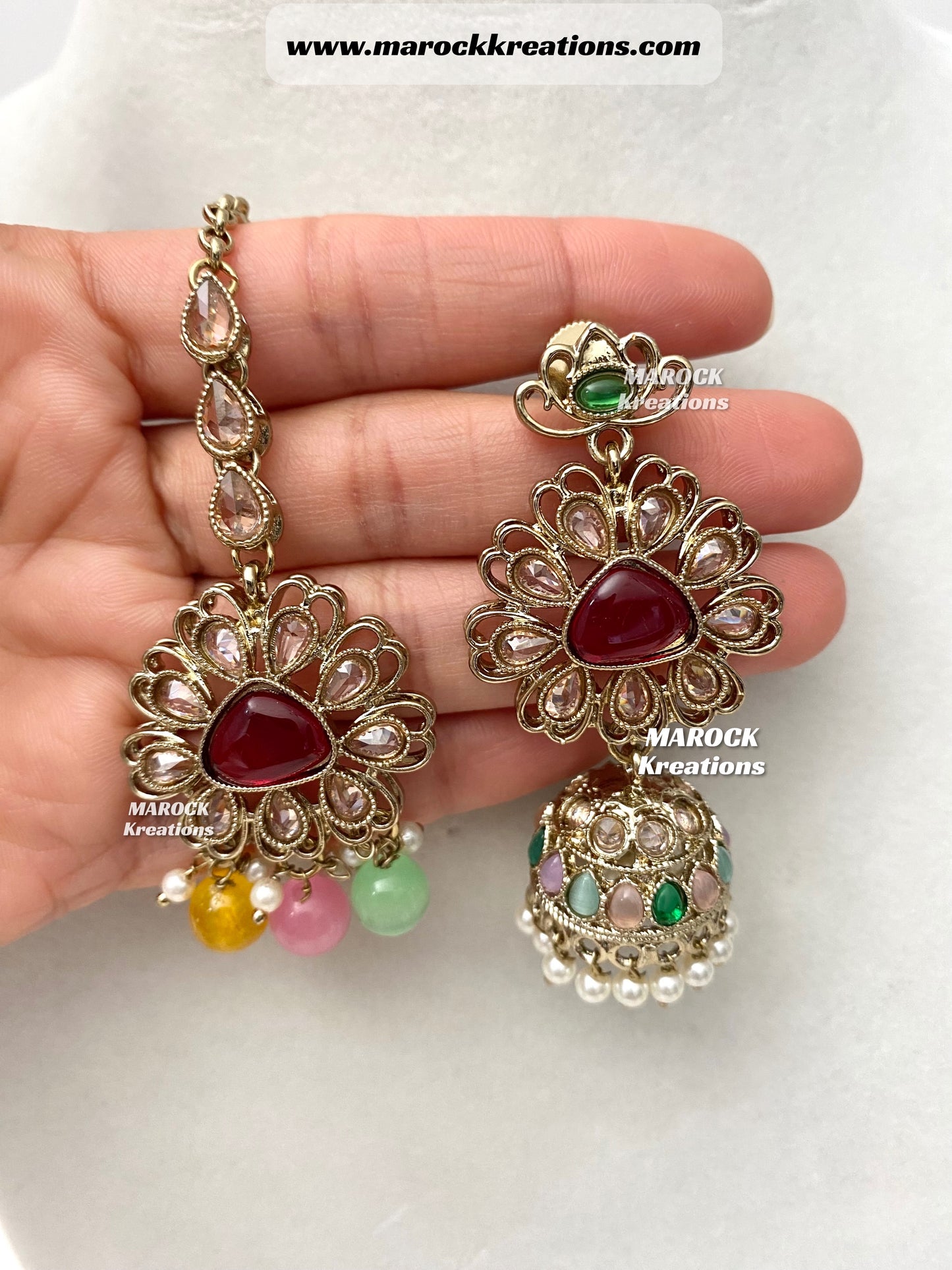 Amaira Antique Gold Polki choker set