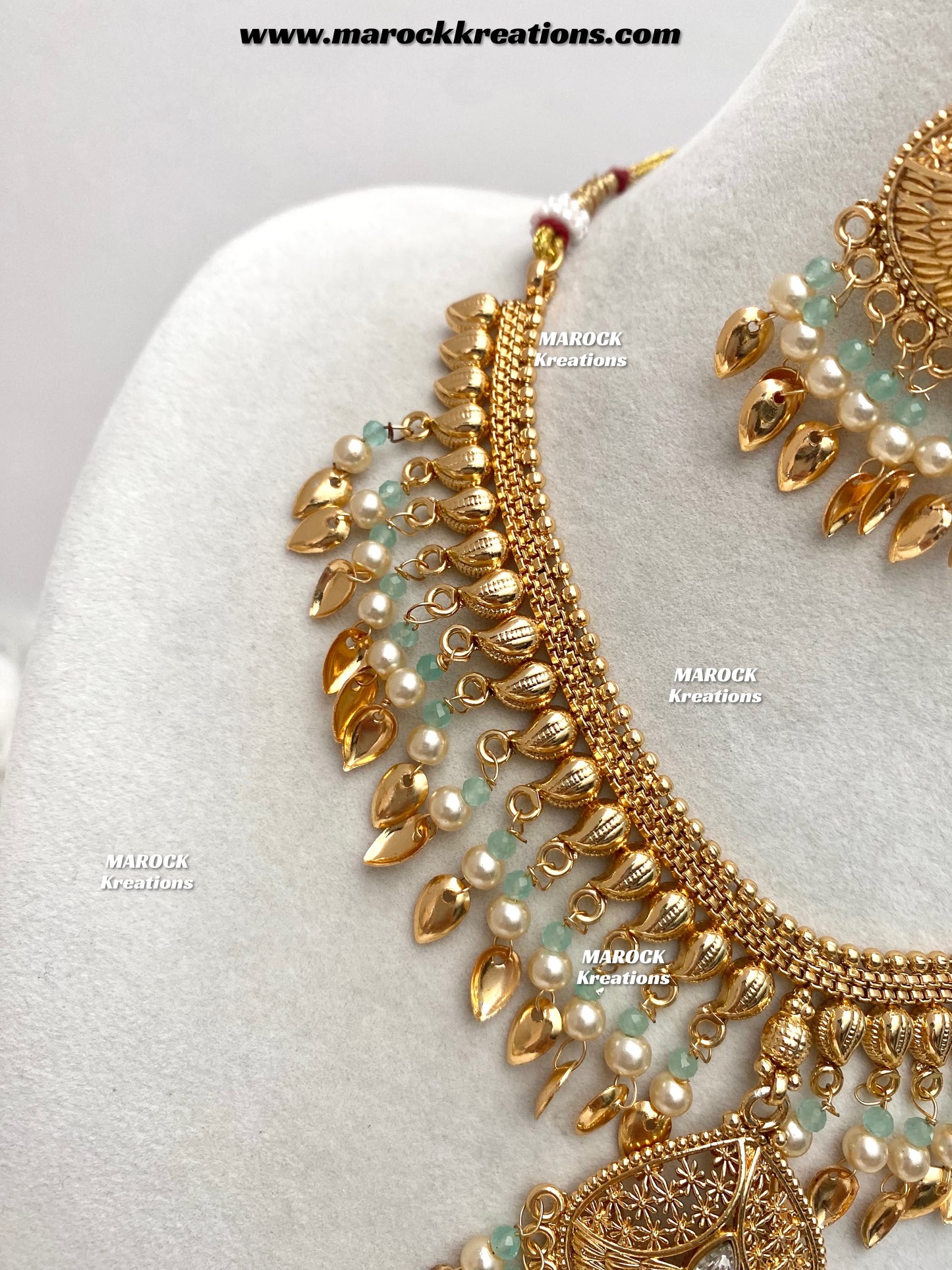 Feraz Premium Quality Gold Plated peepal patti necklace set