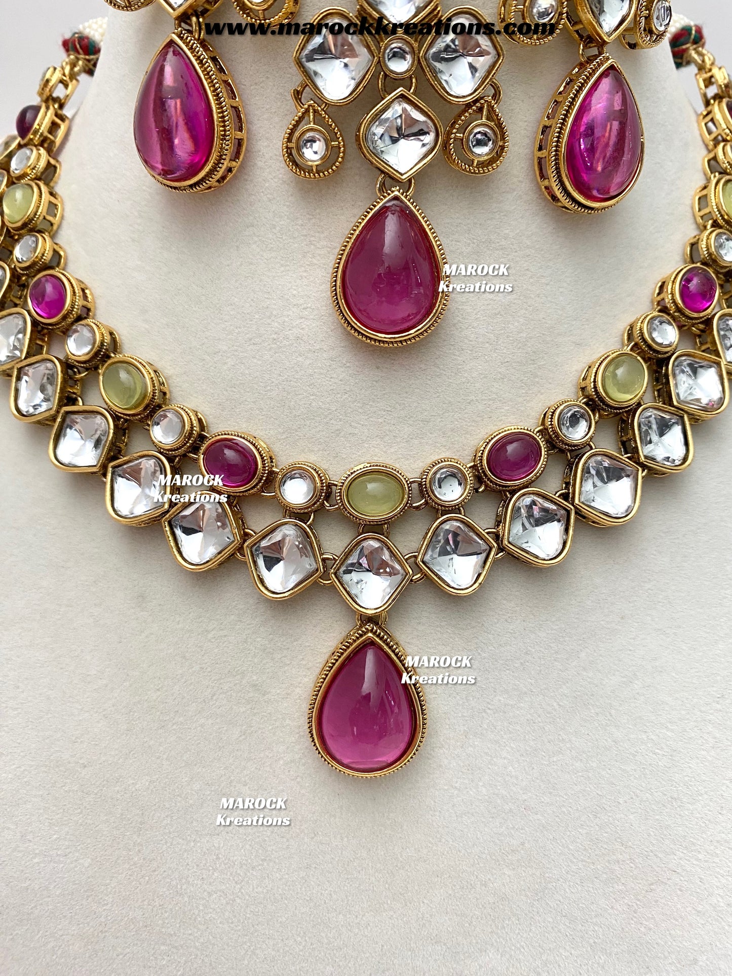 Romana Premium Quality Kundan Statement Necklace set