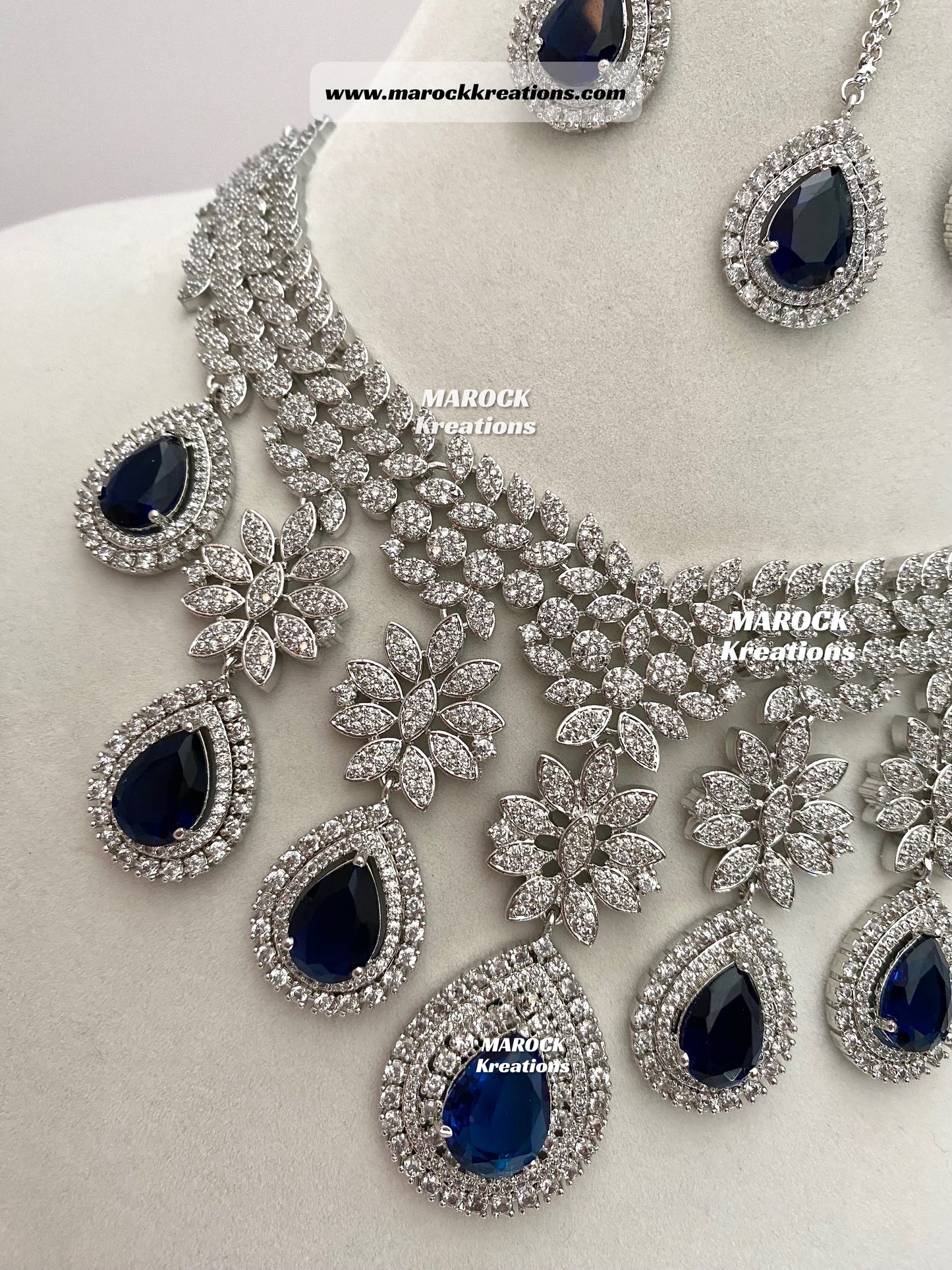 American Diamond Statement Necklace set