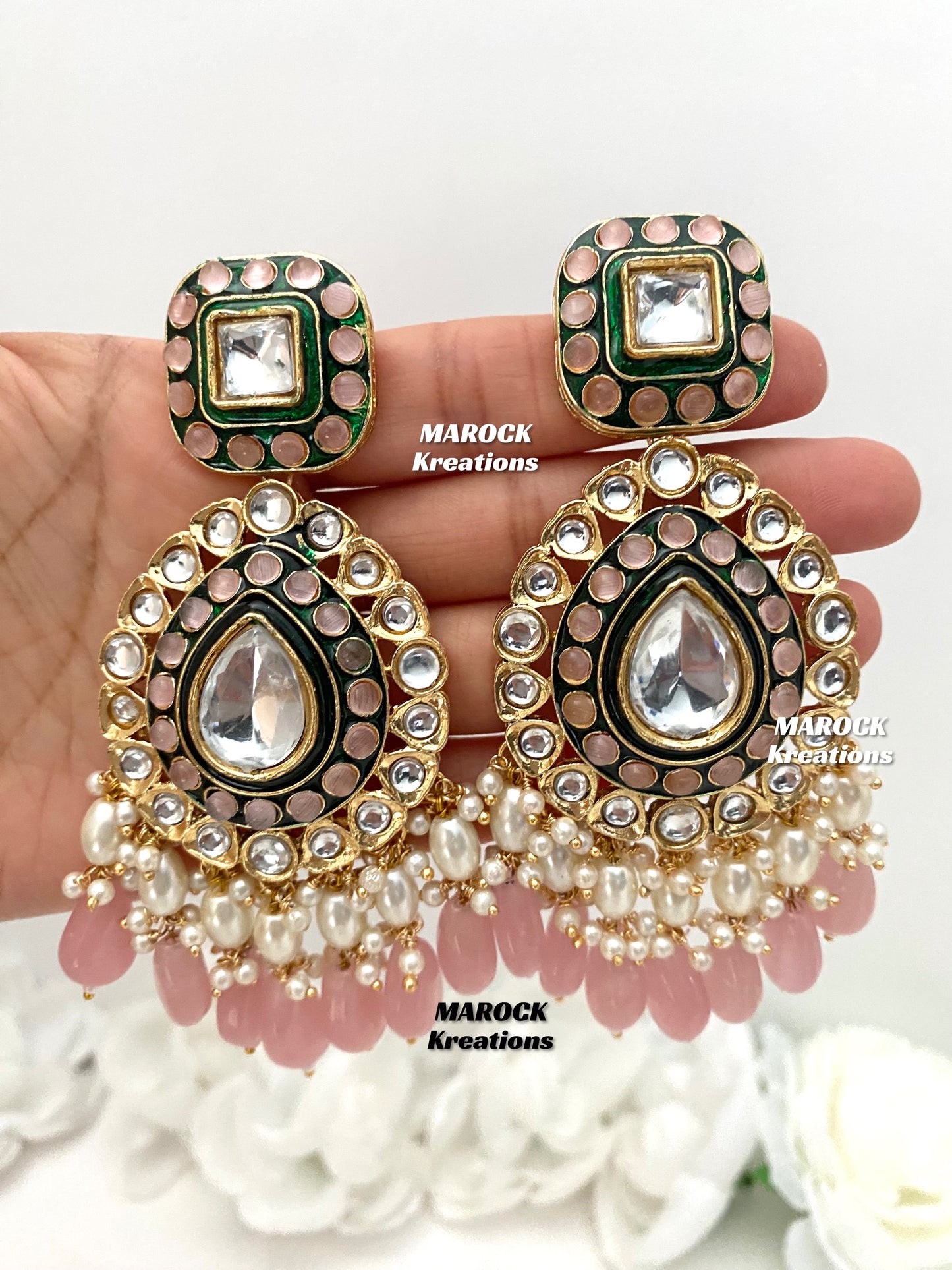 Eliza Premium Quality uncut Kundan Earrings