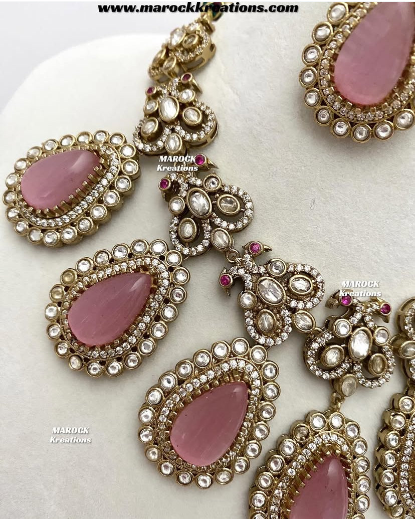 Roselina Sabyasachi inspired Premium Quality Moissanite Kundan Statement Necklace set