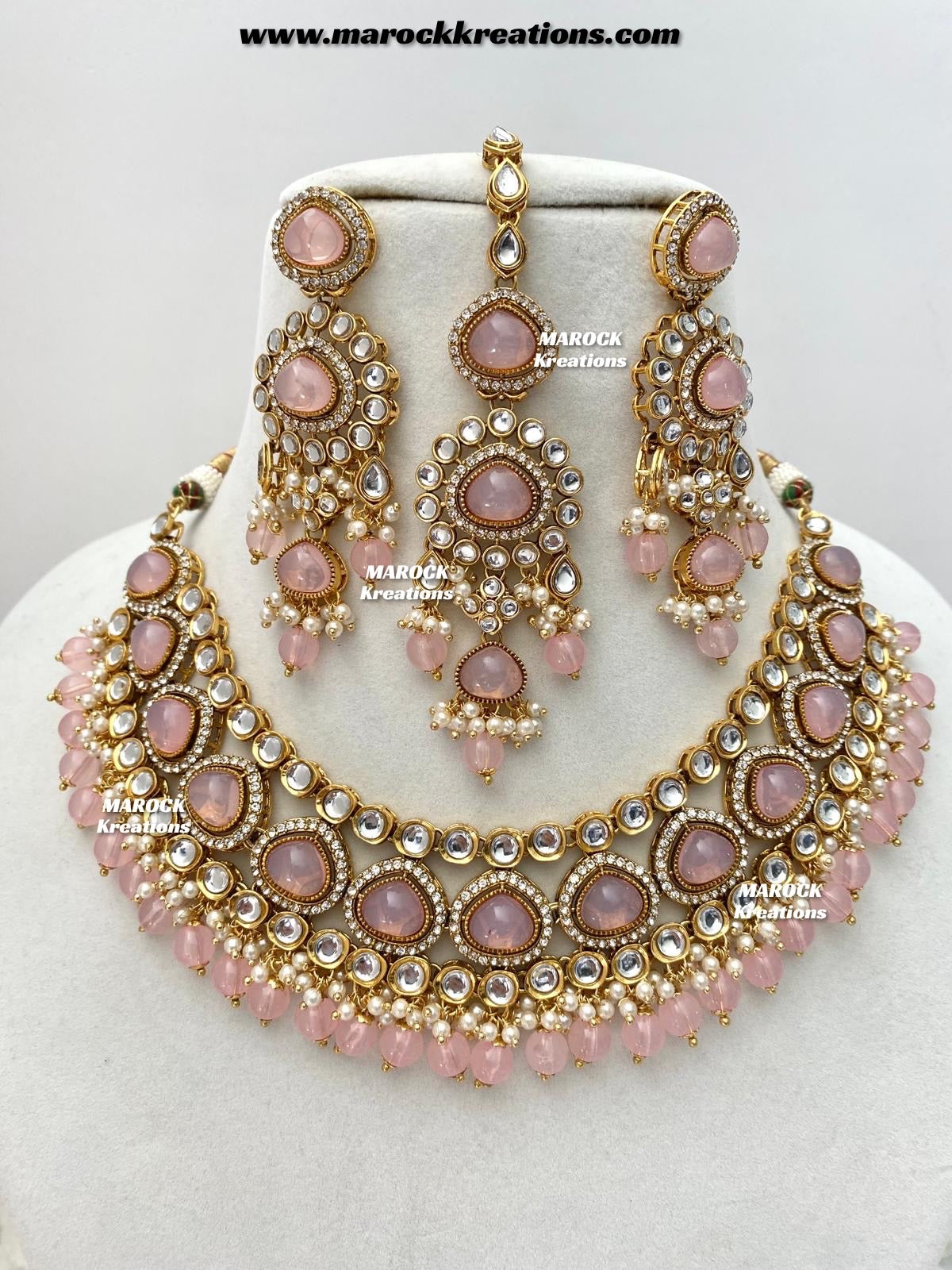 Harsha Premium Quality Kundan and Monalisa stone Statement Necklace set