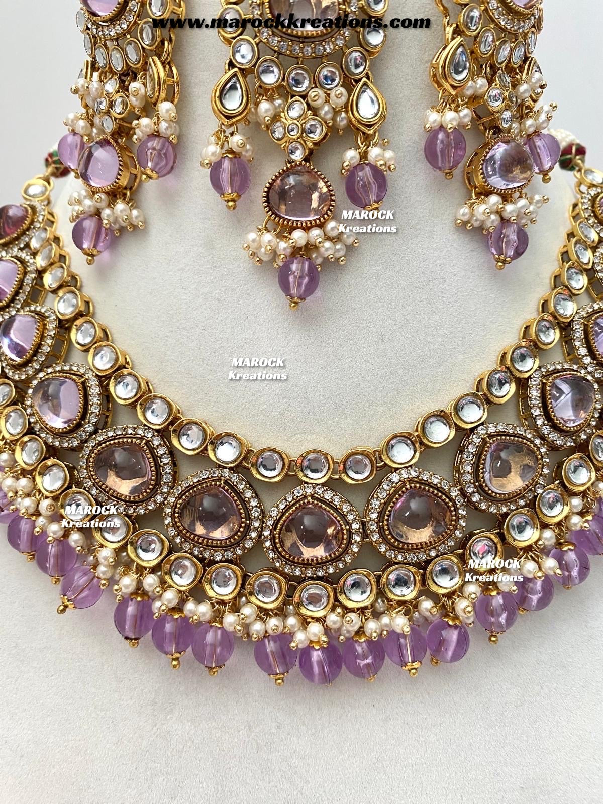 Harsha Premium Quality Kundan and Monalisa stone Statement Necklace set